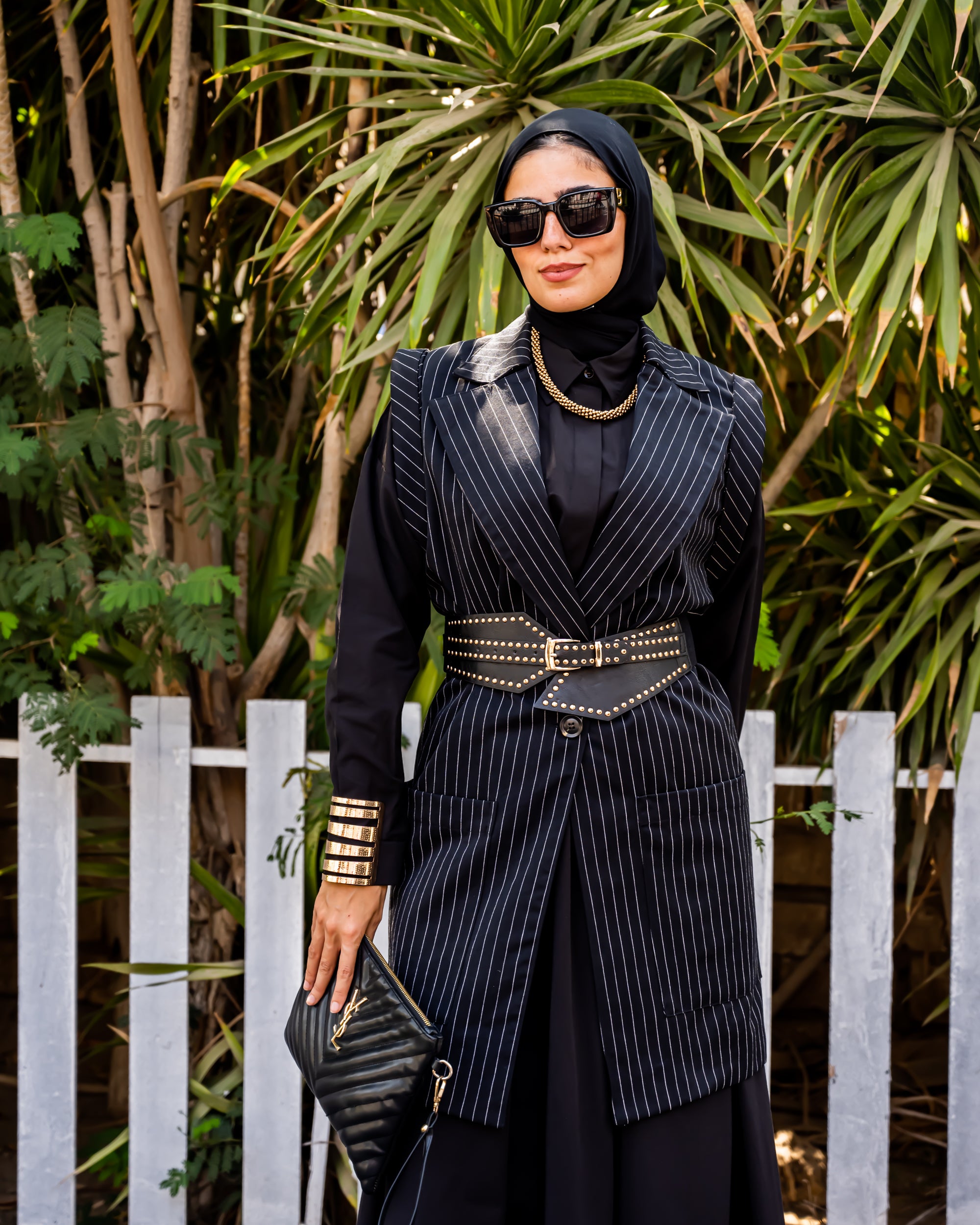 Striped Blazer - Black