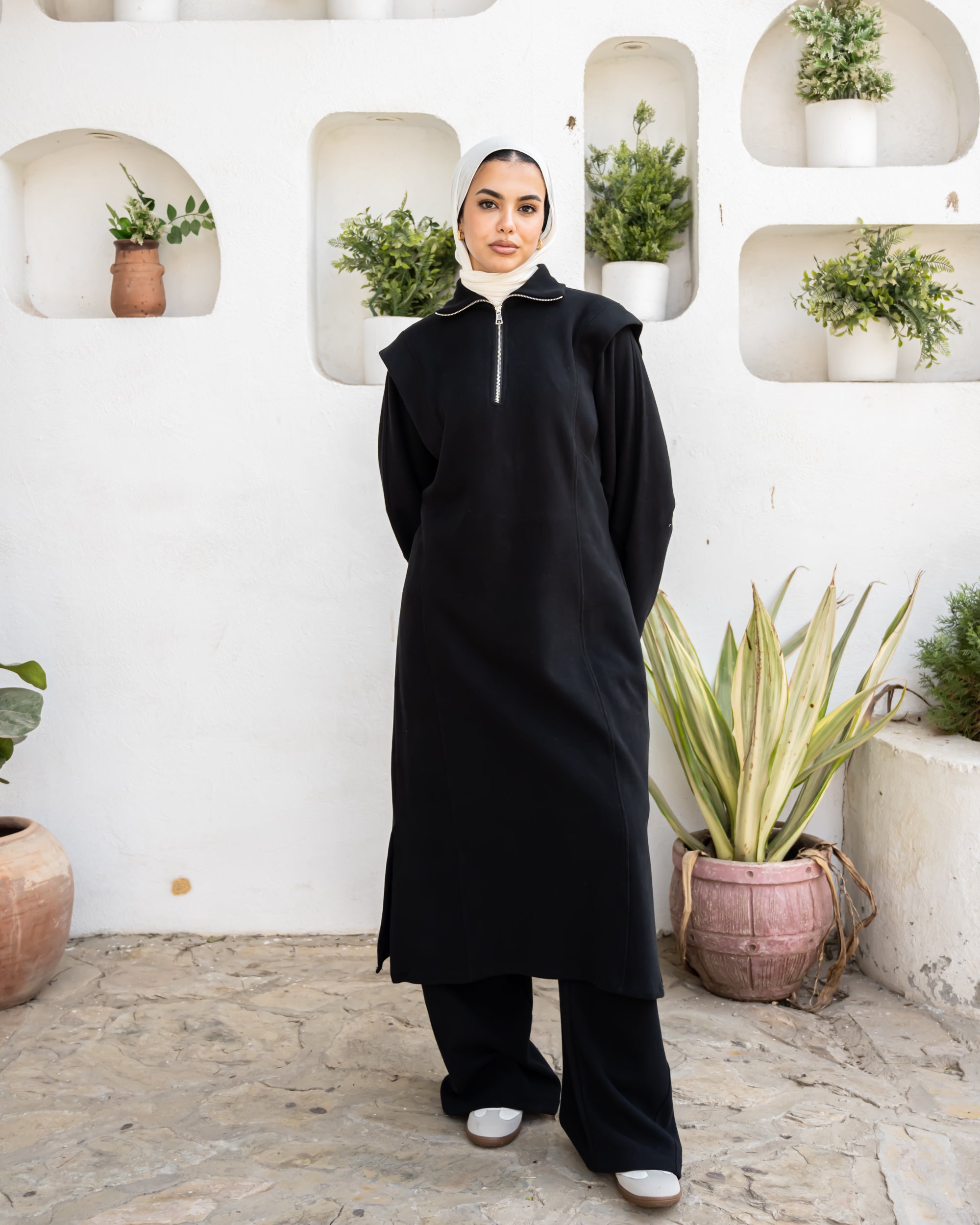 Detailed Cashmere Pants - Black