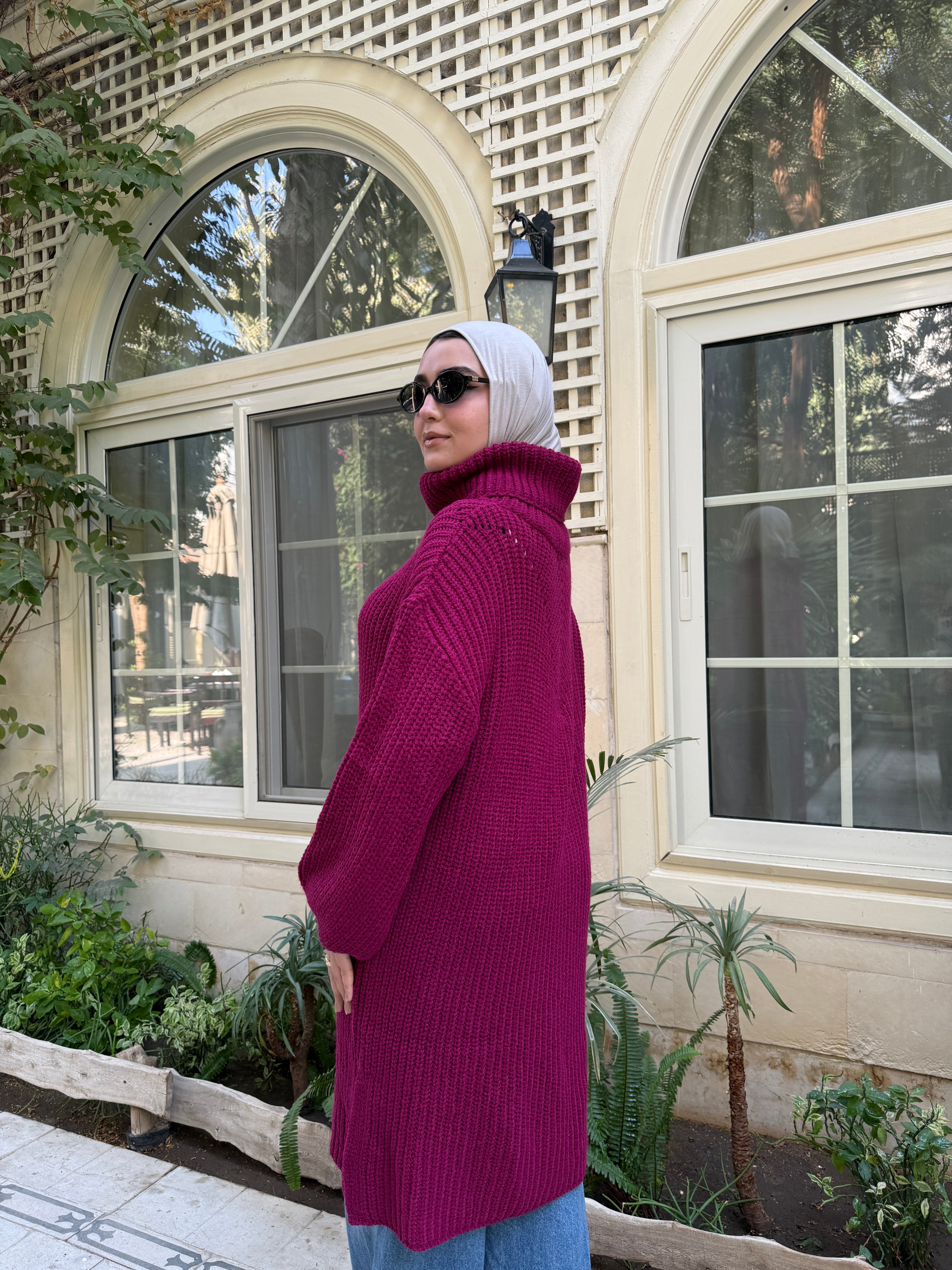 Basic Knit Pullover - Magenta