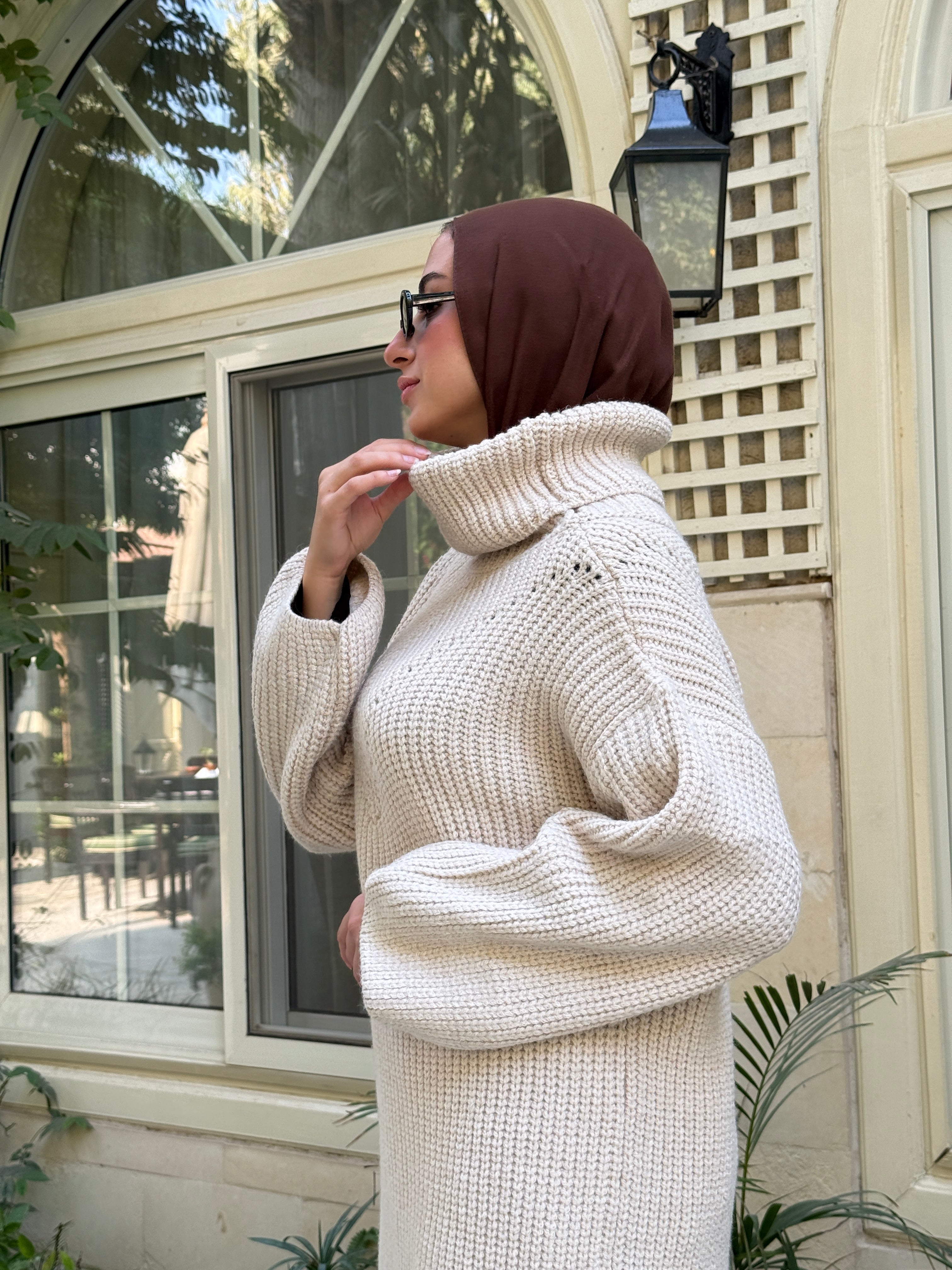 Basic Knit Pullover - Beige