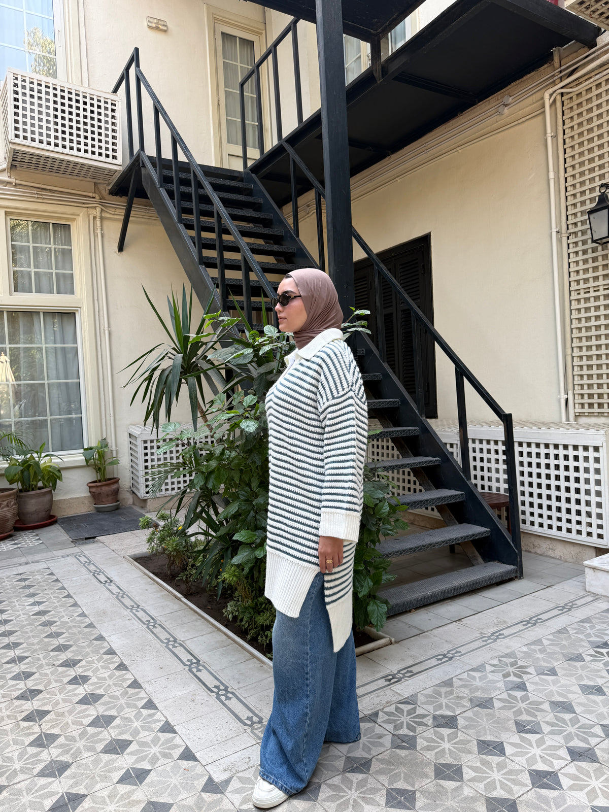 Striped Oversize Pullover - Mint
