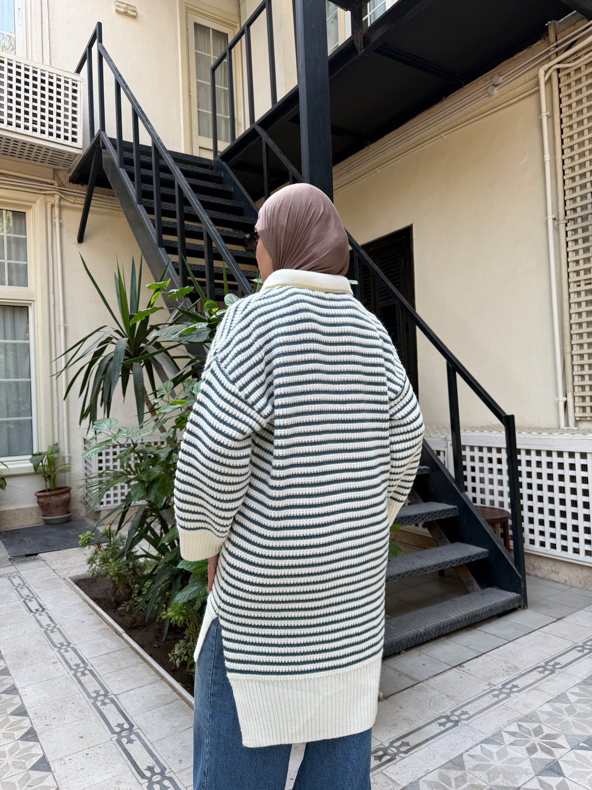 Striped Oversize Pullover - Mint