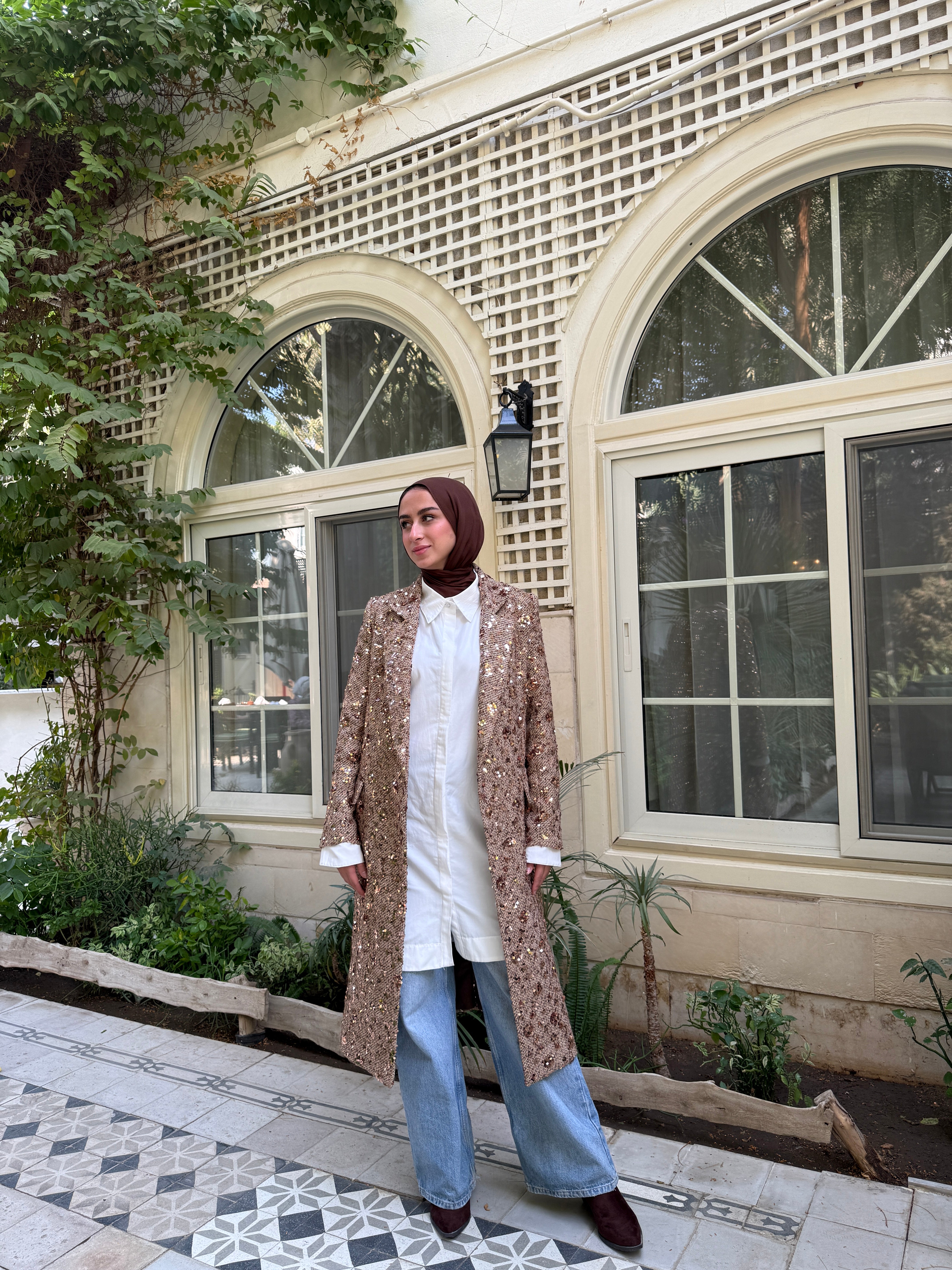 Sequins Coat - Gold