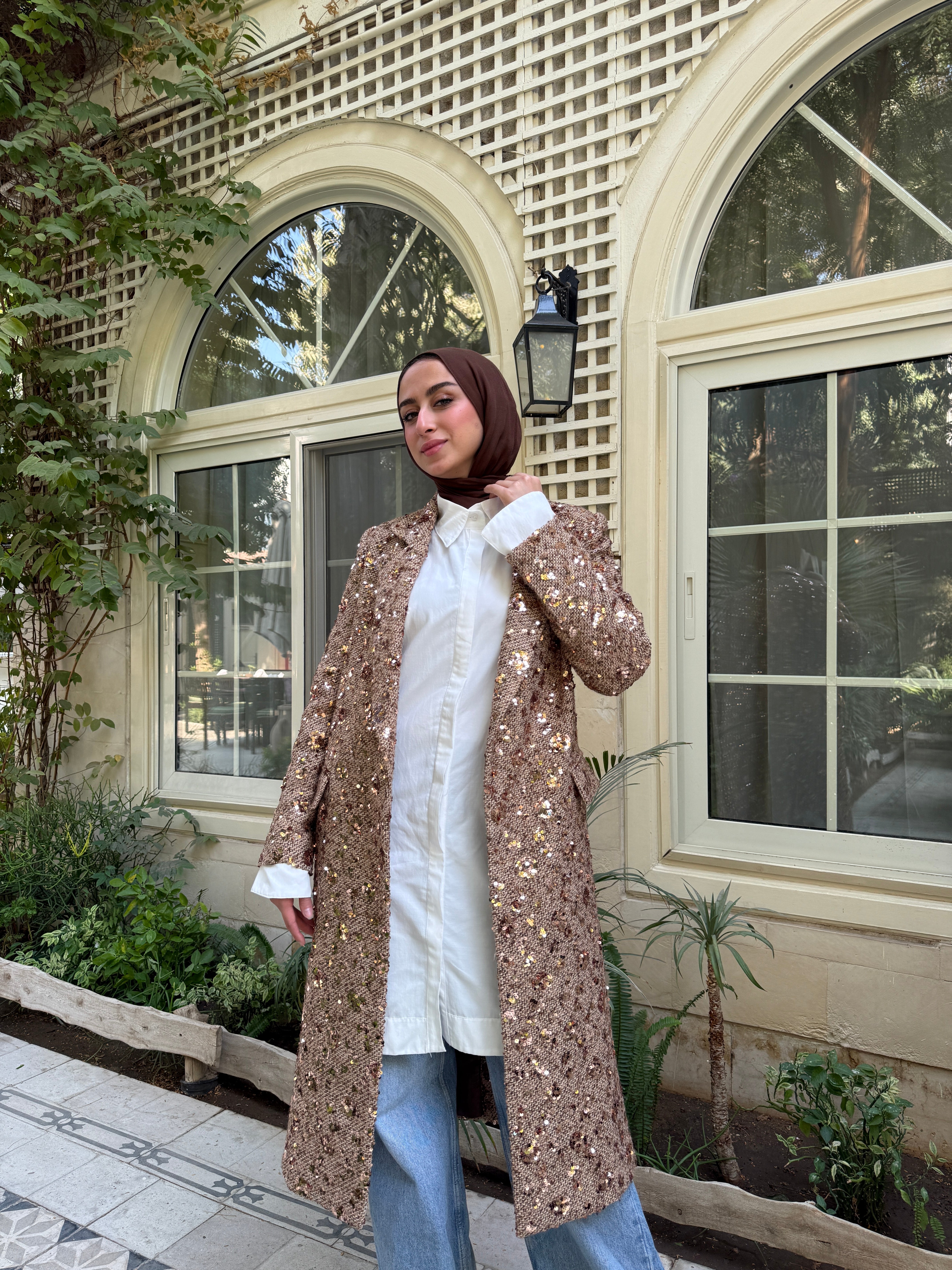 Sequins Coat - Gold