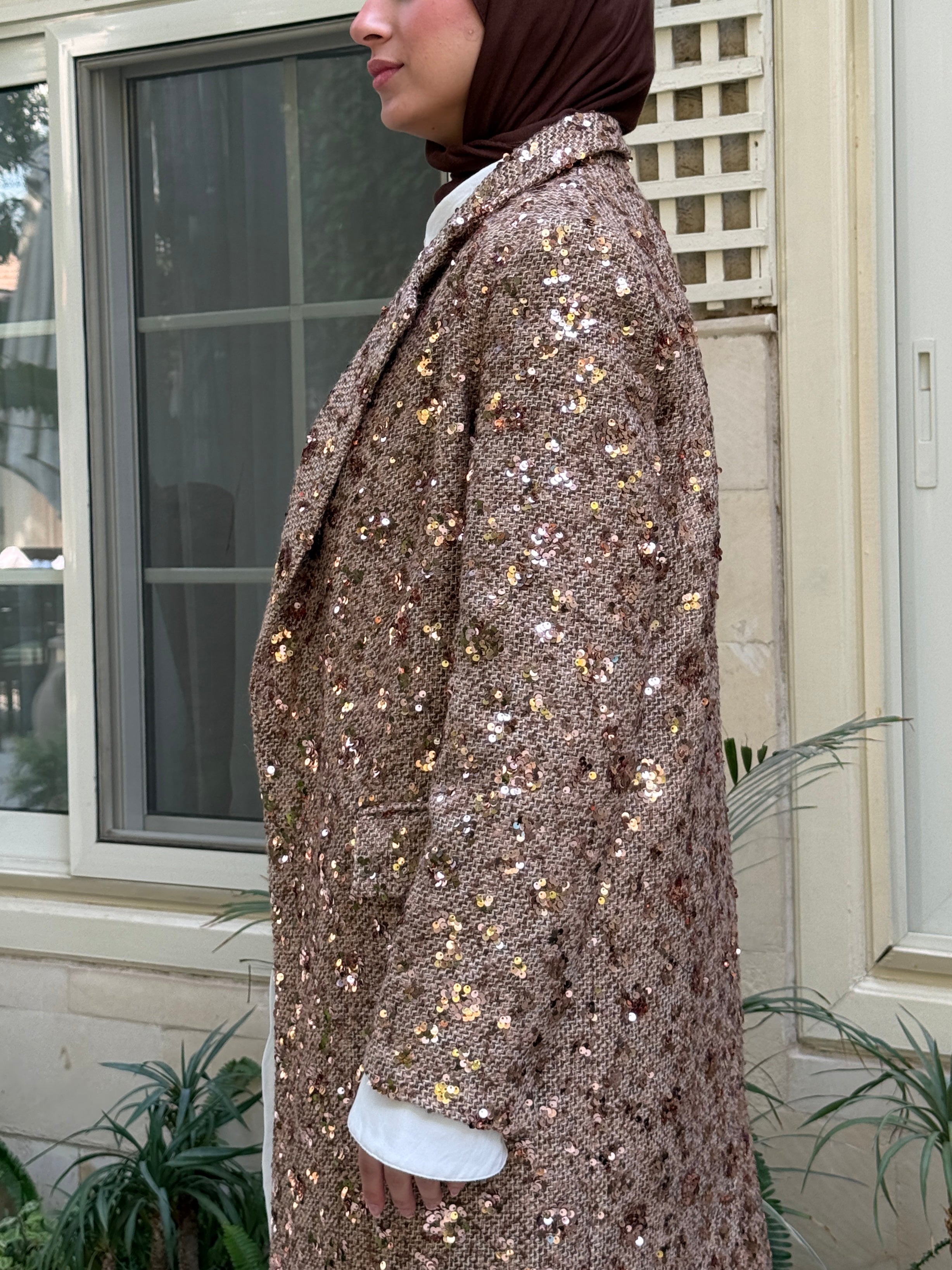 Sequins Coat - Gold