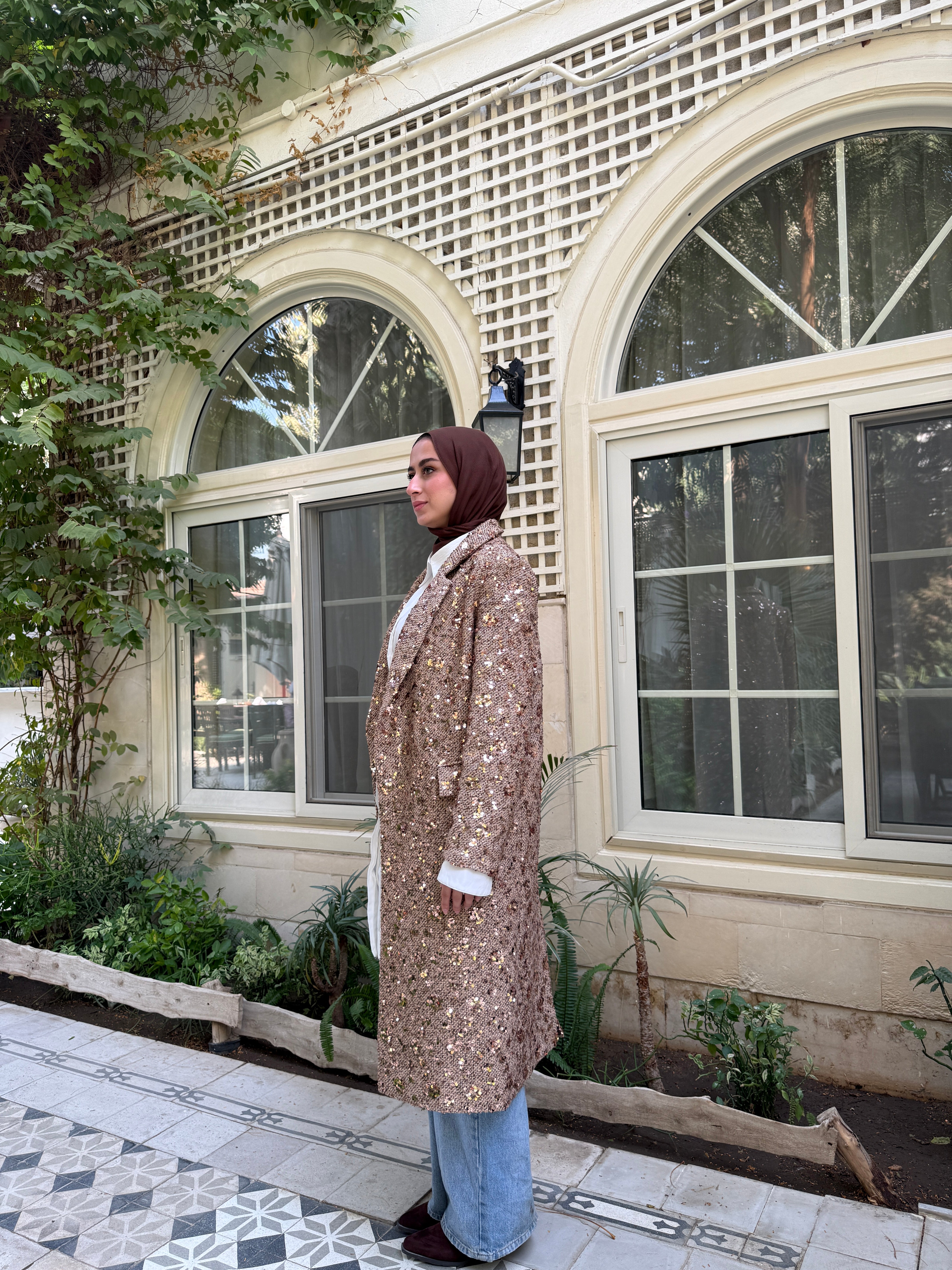 Sequins Coat - Gold
