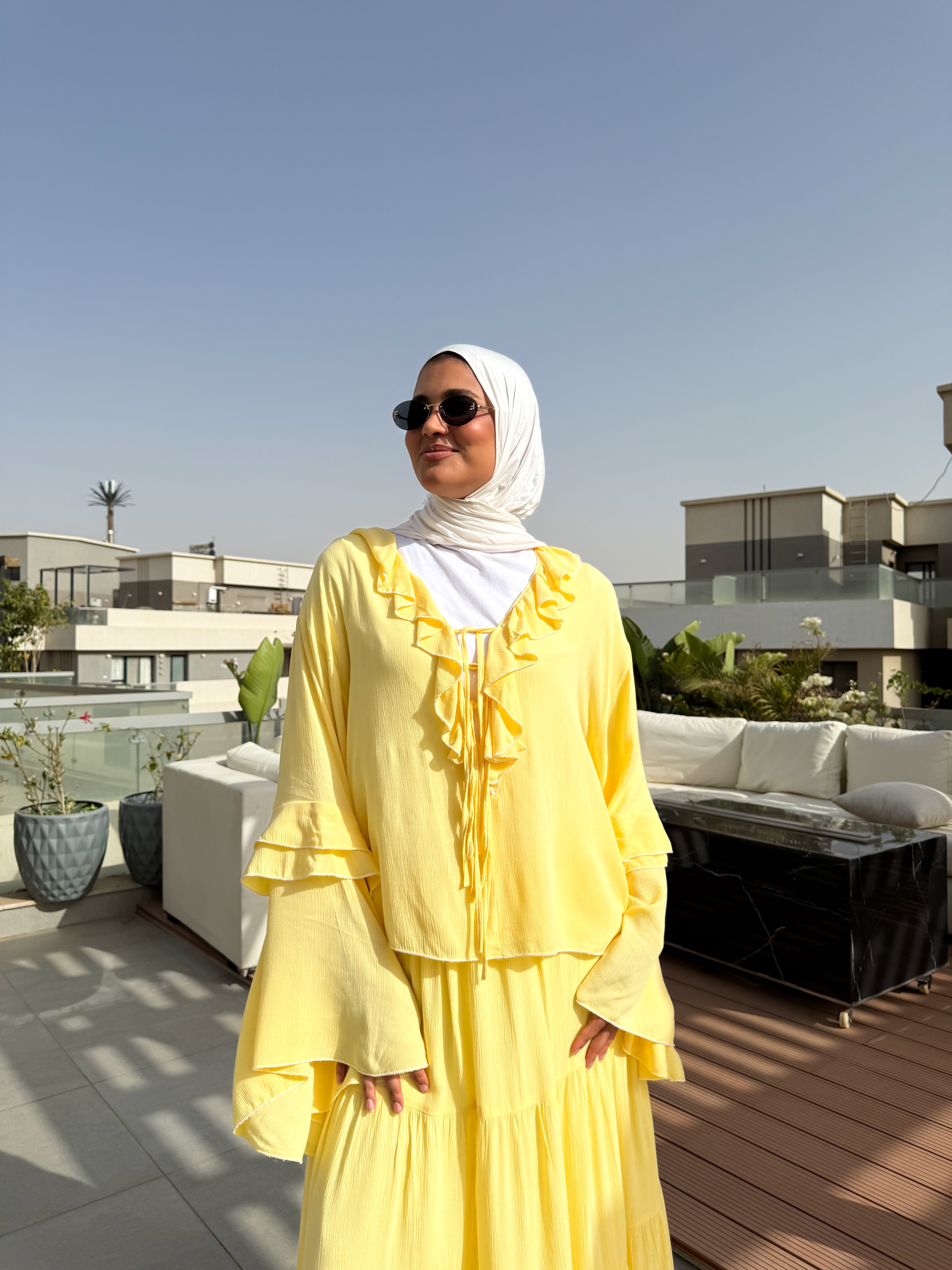 Colored Ruffles Blouse -Yellow