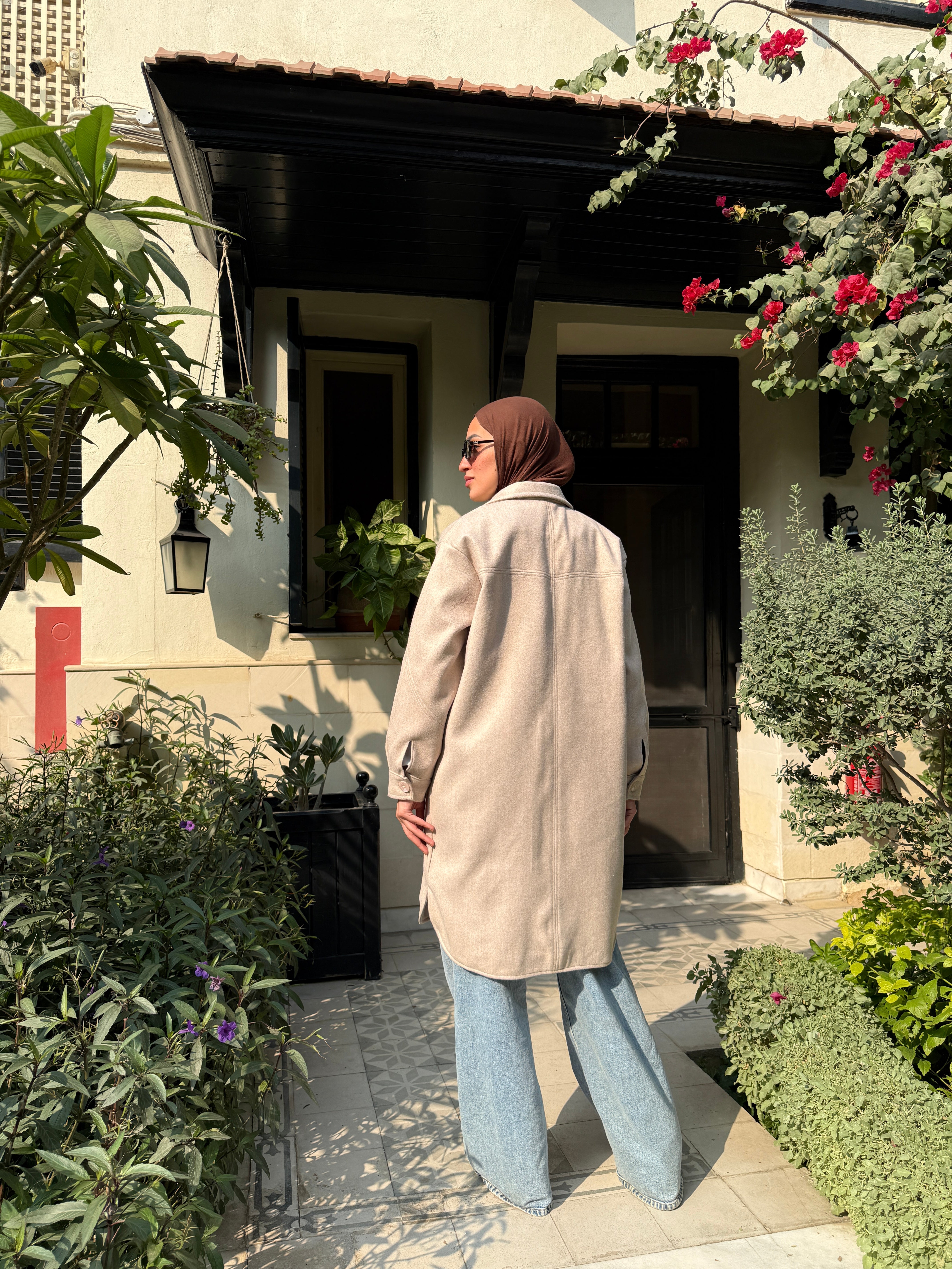 Felt Lined Shirt - Beige