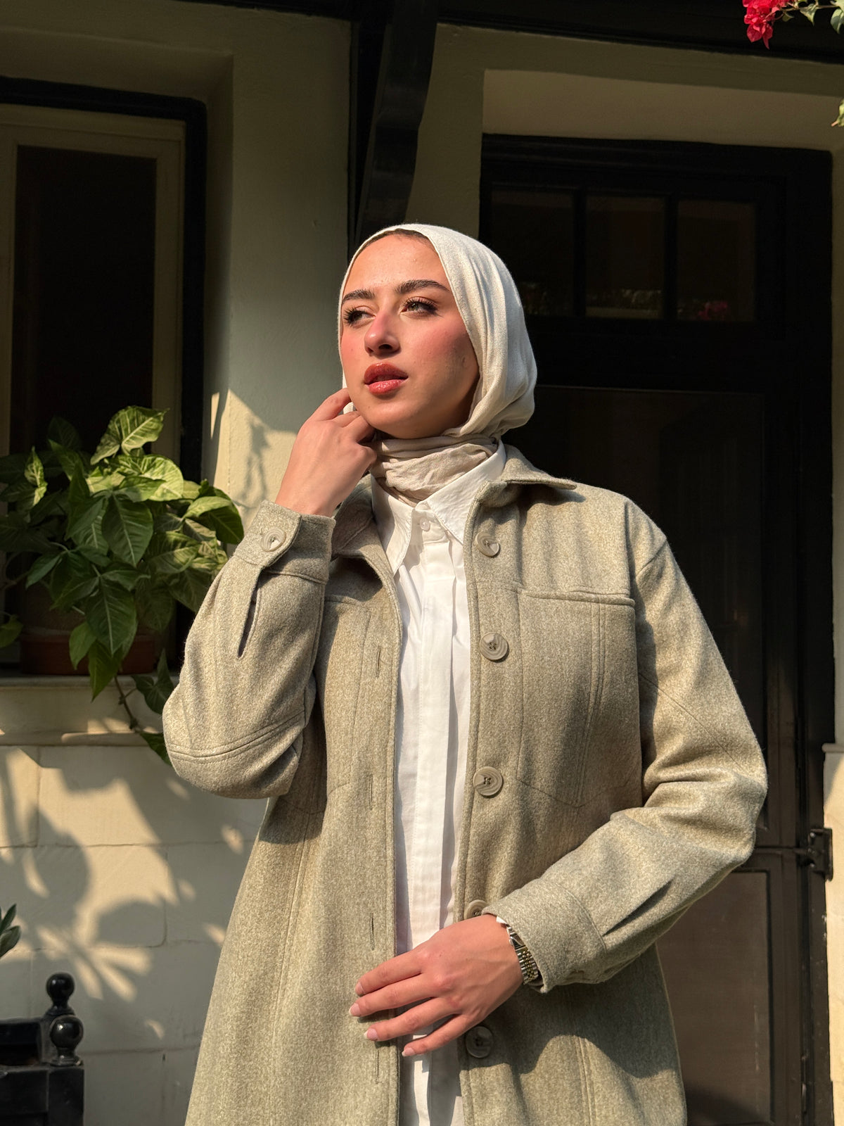 Felt Lined Shirt - Olive