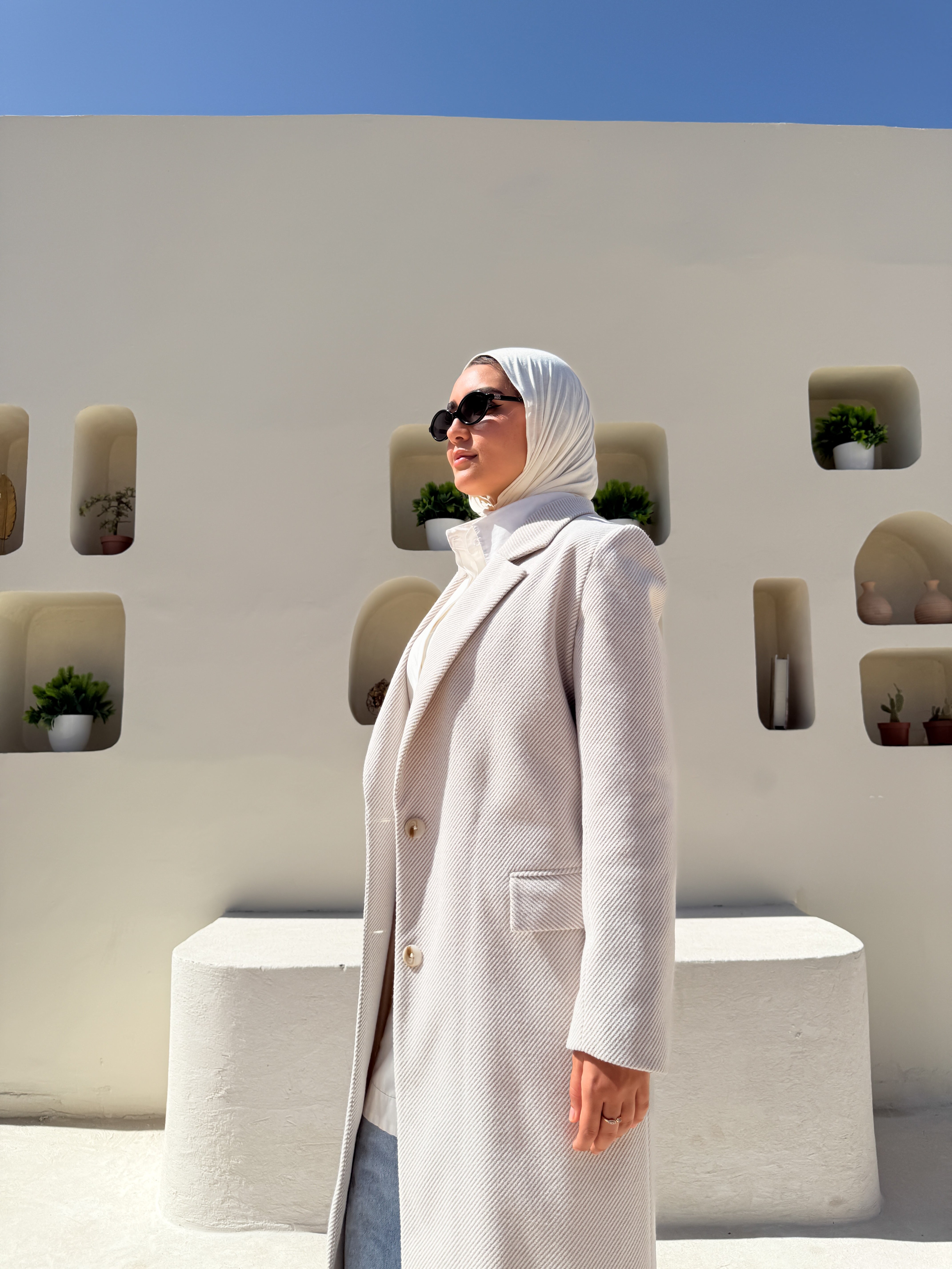 Tweed Coat - Beige