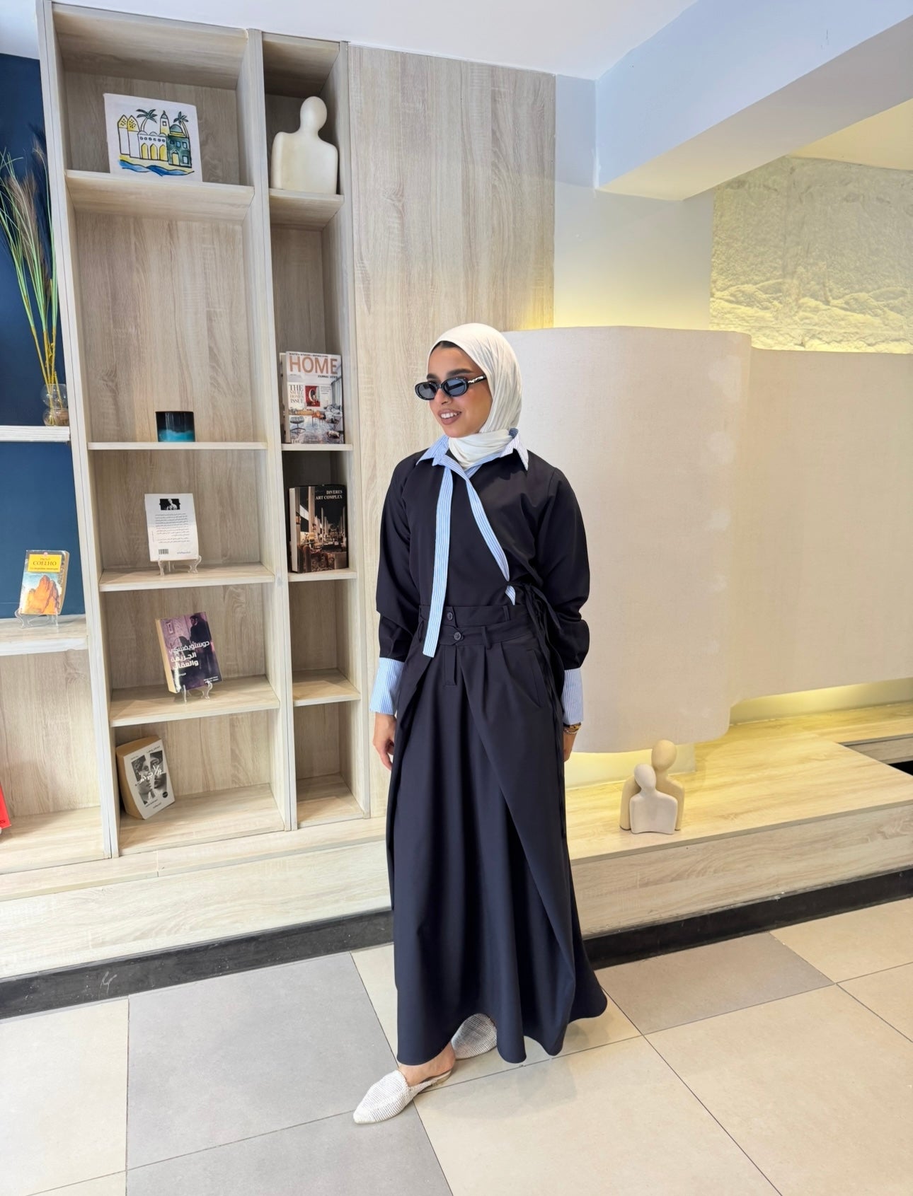 Double Waist Skirt -Navy