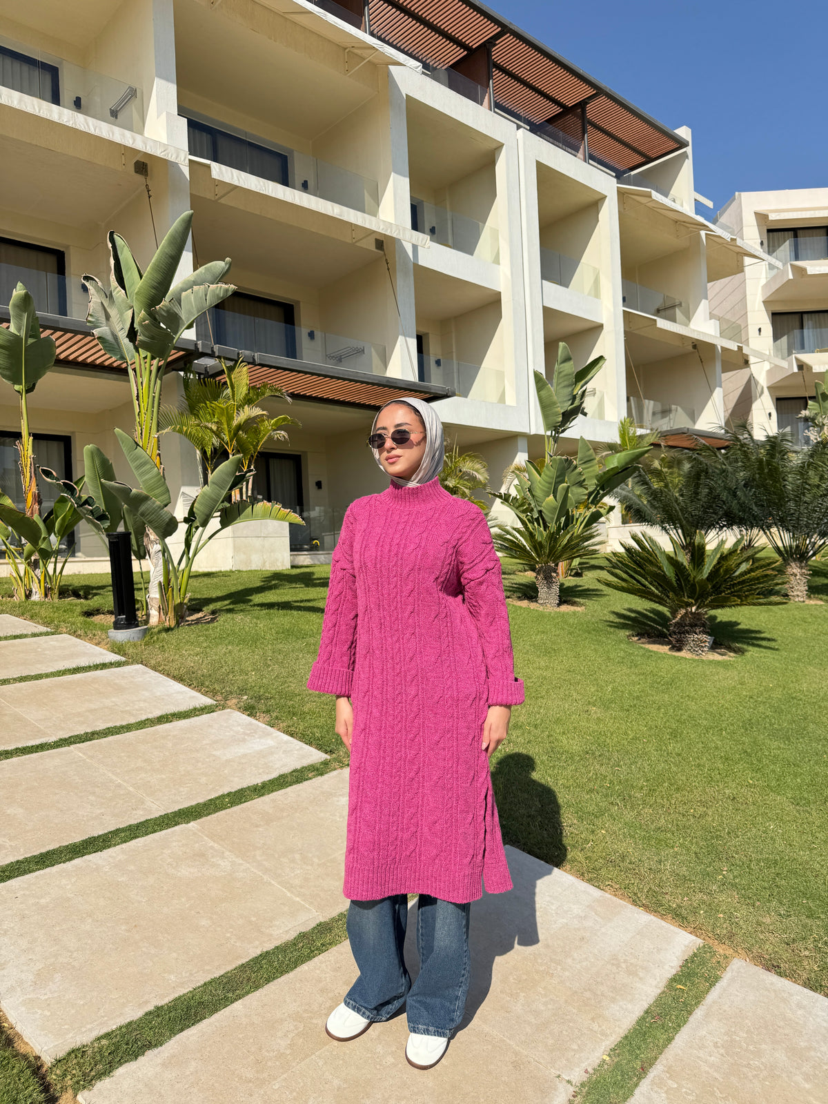 Braided Pullover -Pink
