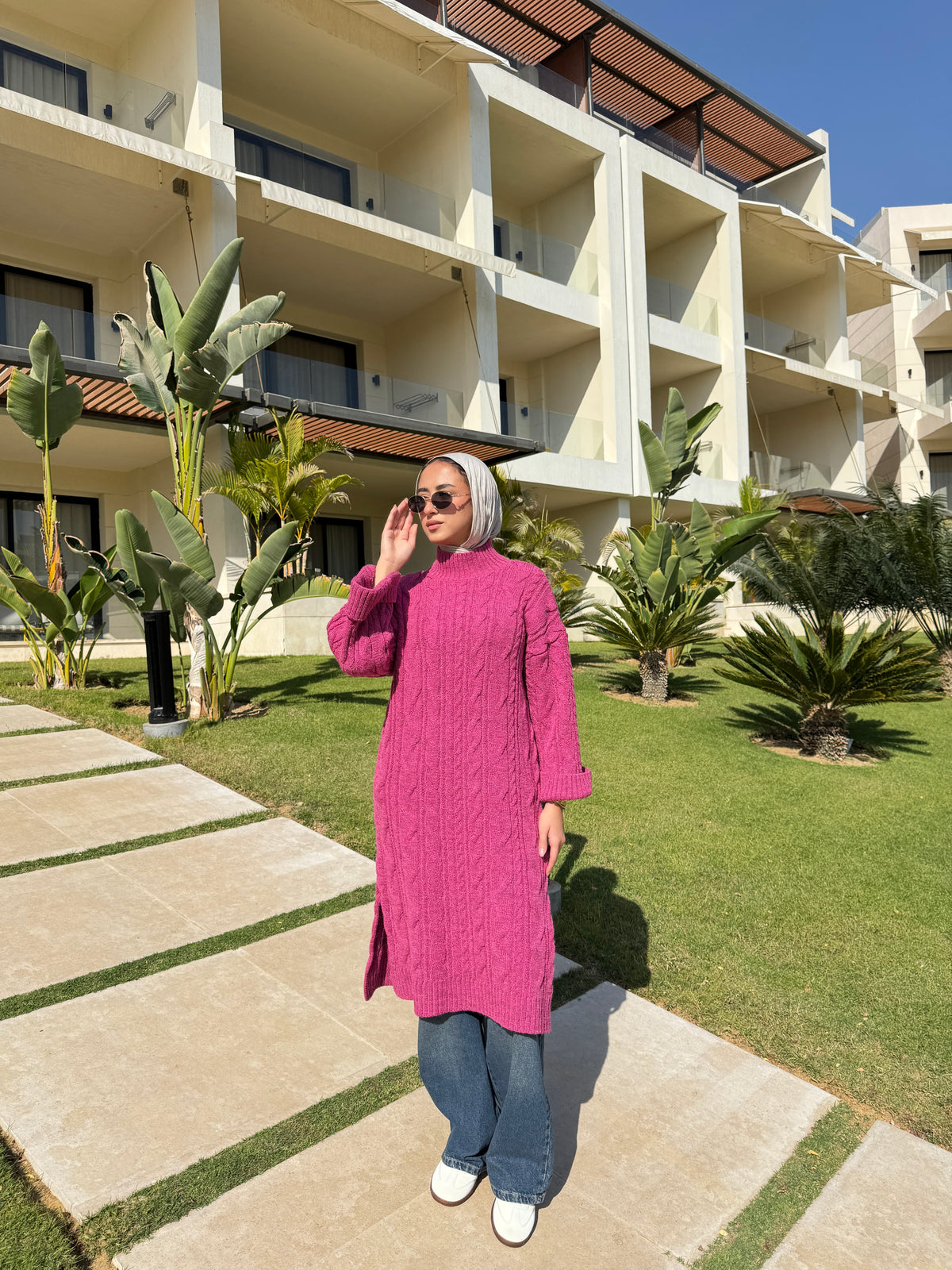 Braided Pullover -Pink