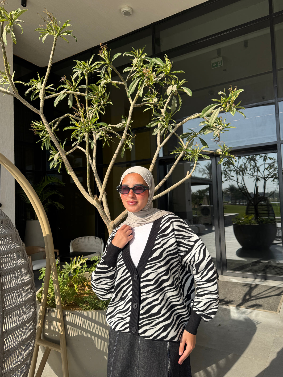 Printed Knit Cardigan - Zebra