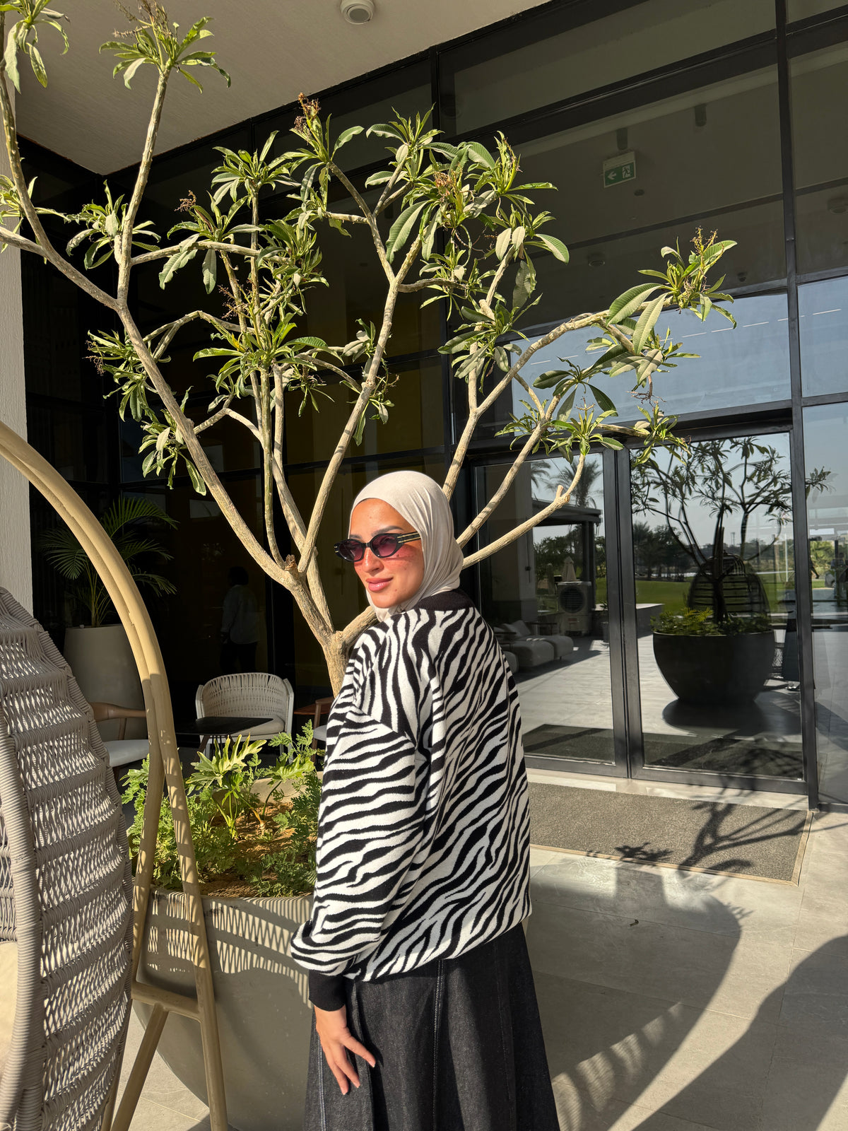 Printed Knit Cardigan - Zebra