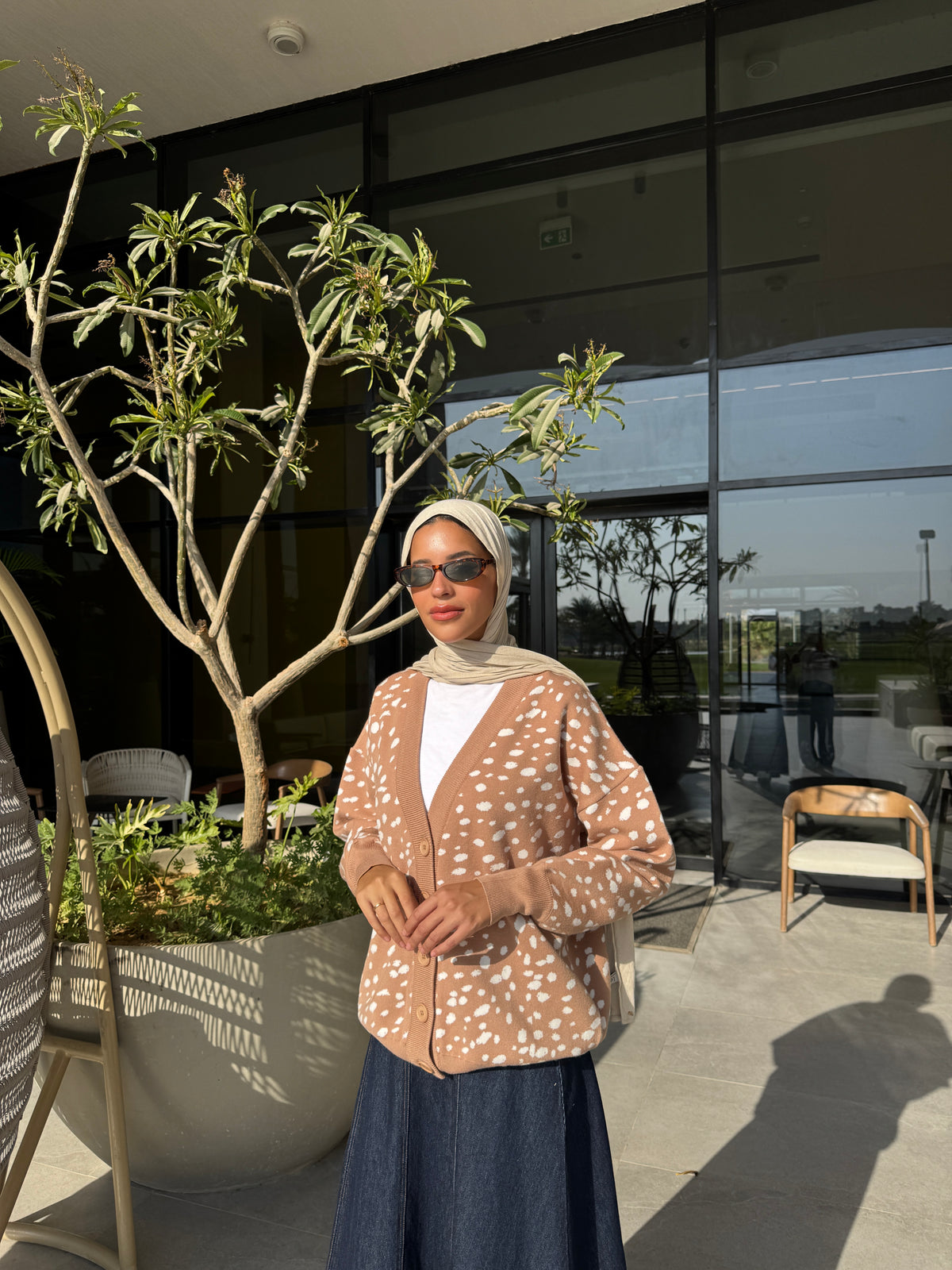 Printed Knit Cardigan - Deer