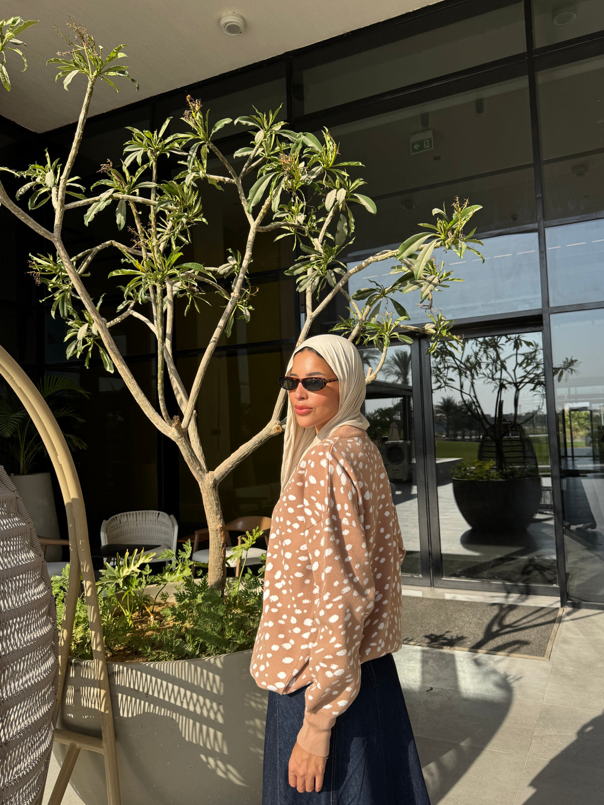 Printed Knit Cardigan - Deer