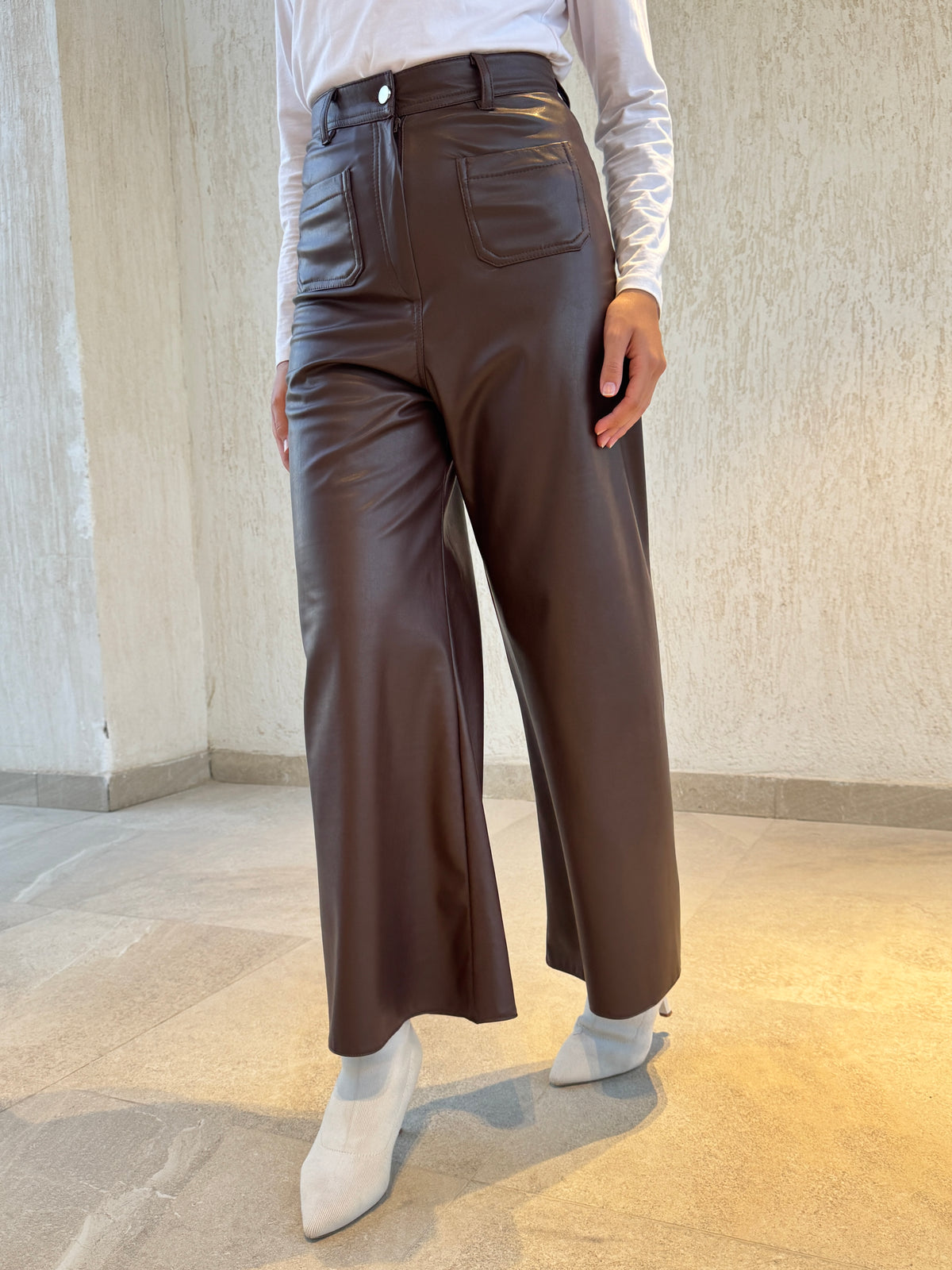 Leather Pants - BROWN