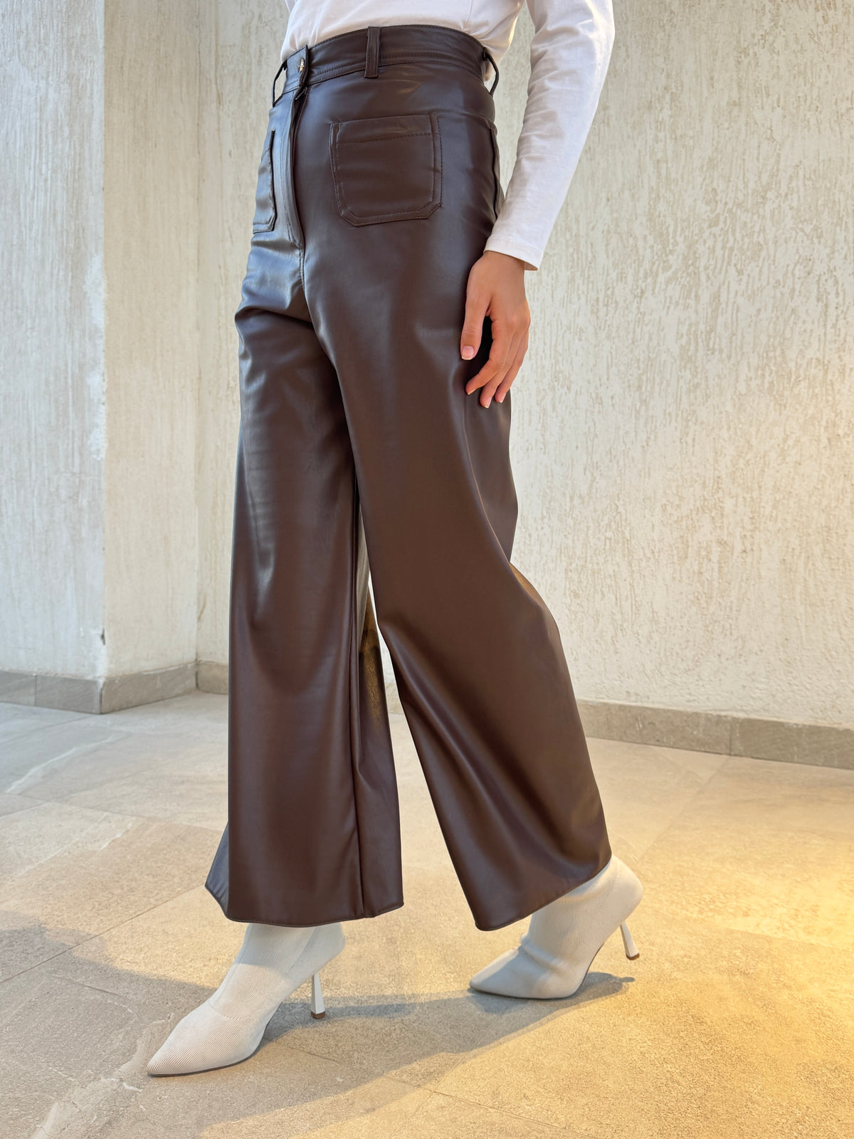Leather Pants - BROWN