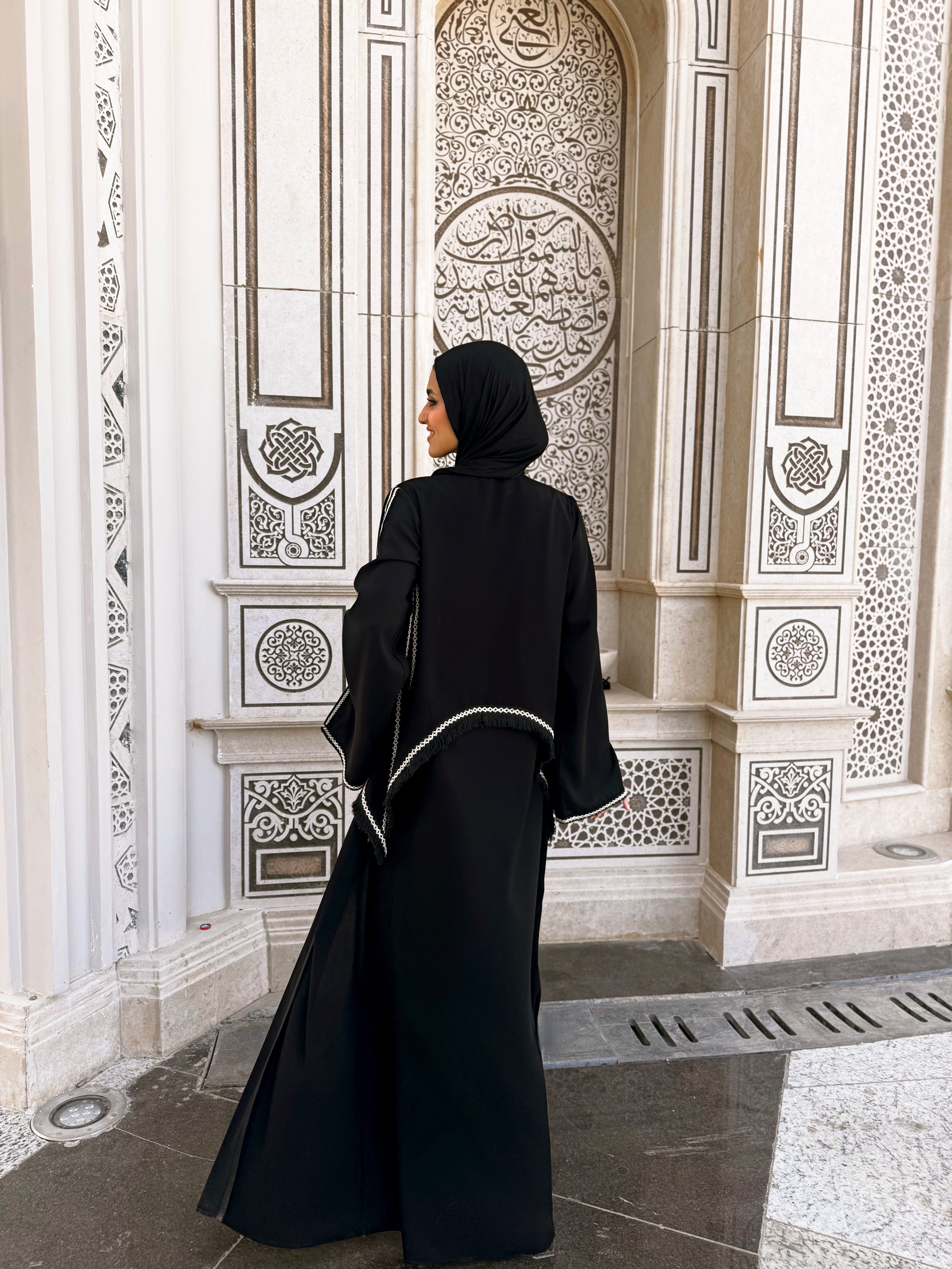 High-Low Abaya - Black