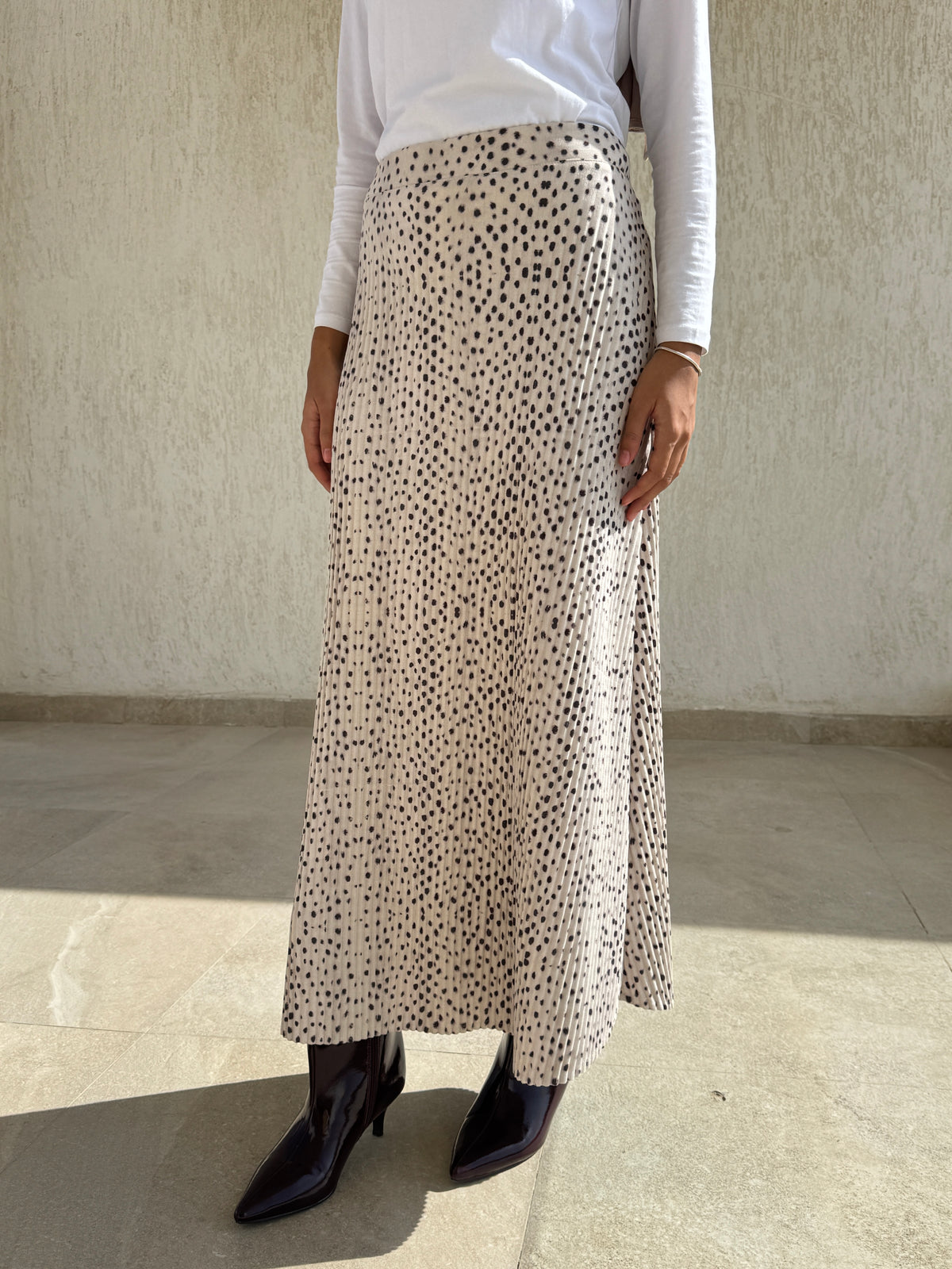 Accordion Printed Skirt - Deer