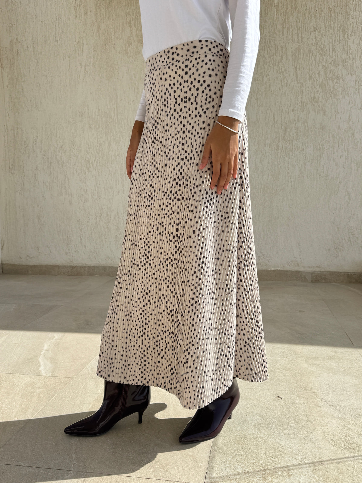 Accordion Printed Skirt - Deer