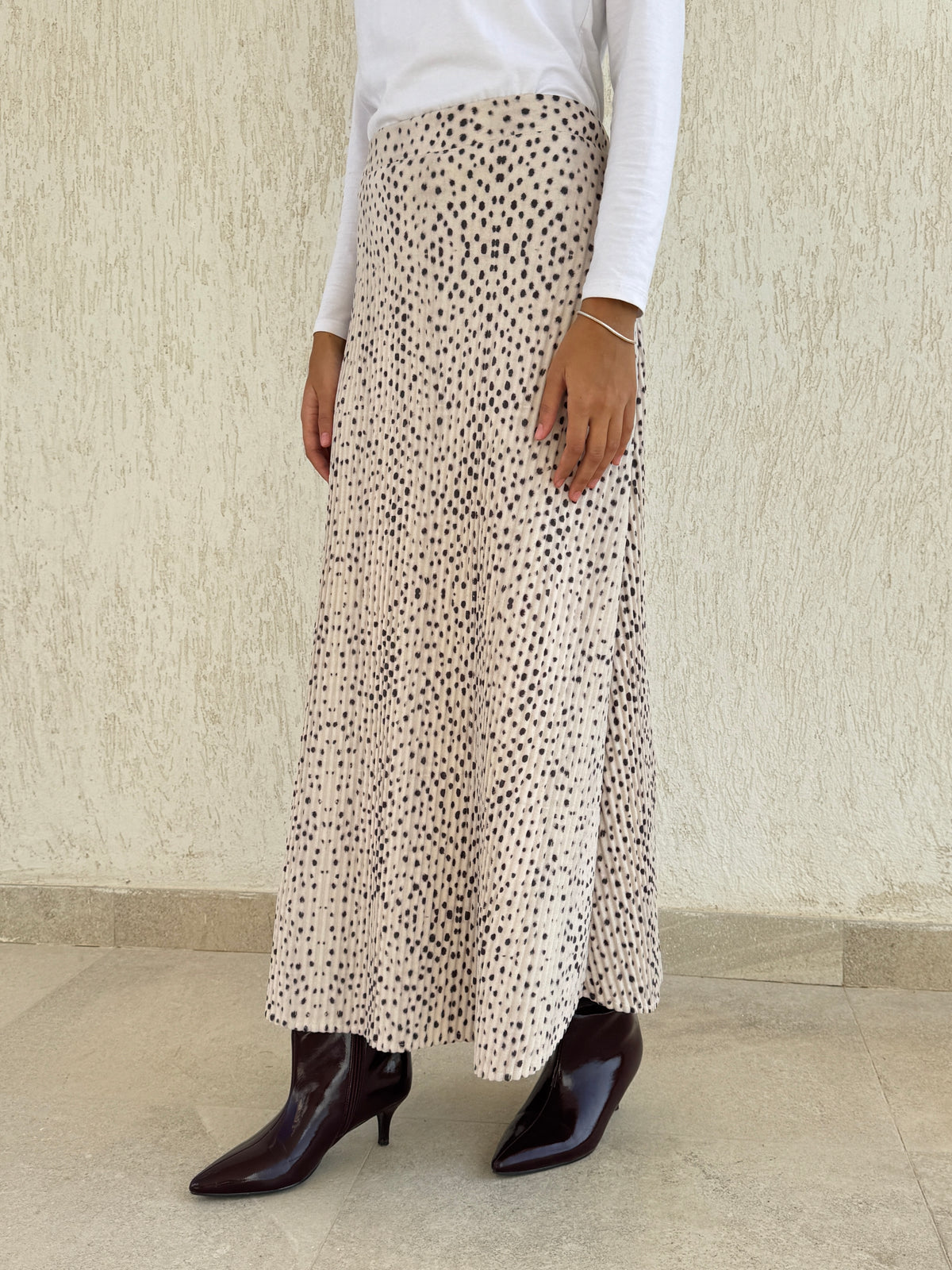 Accordion Printed Skirt - Deer
