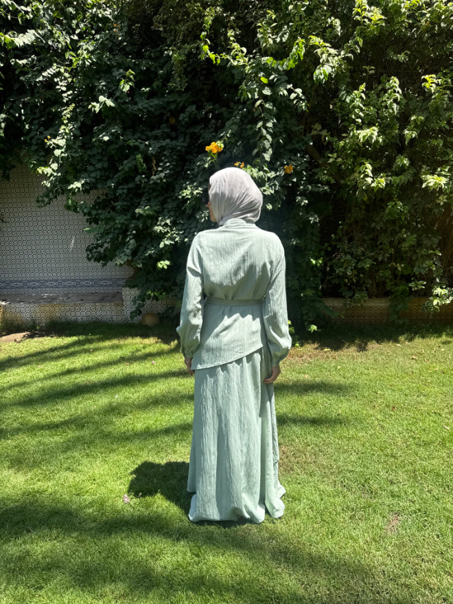 Layered Overlap Dress -Mint