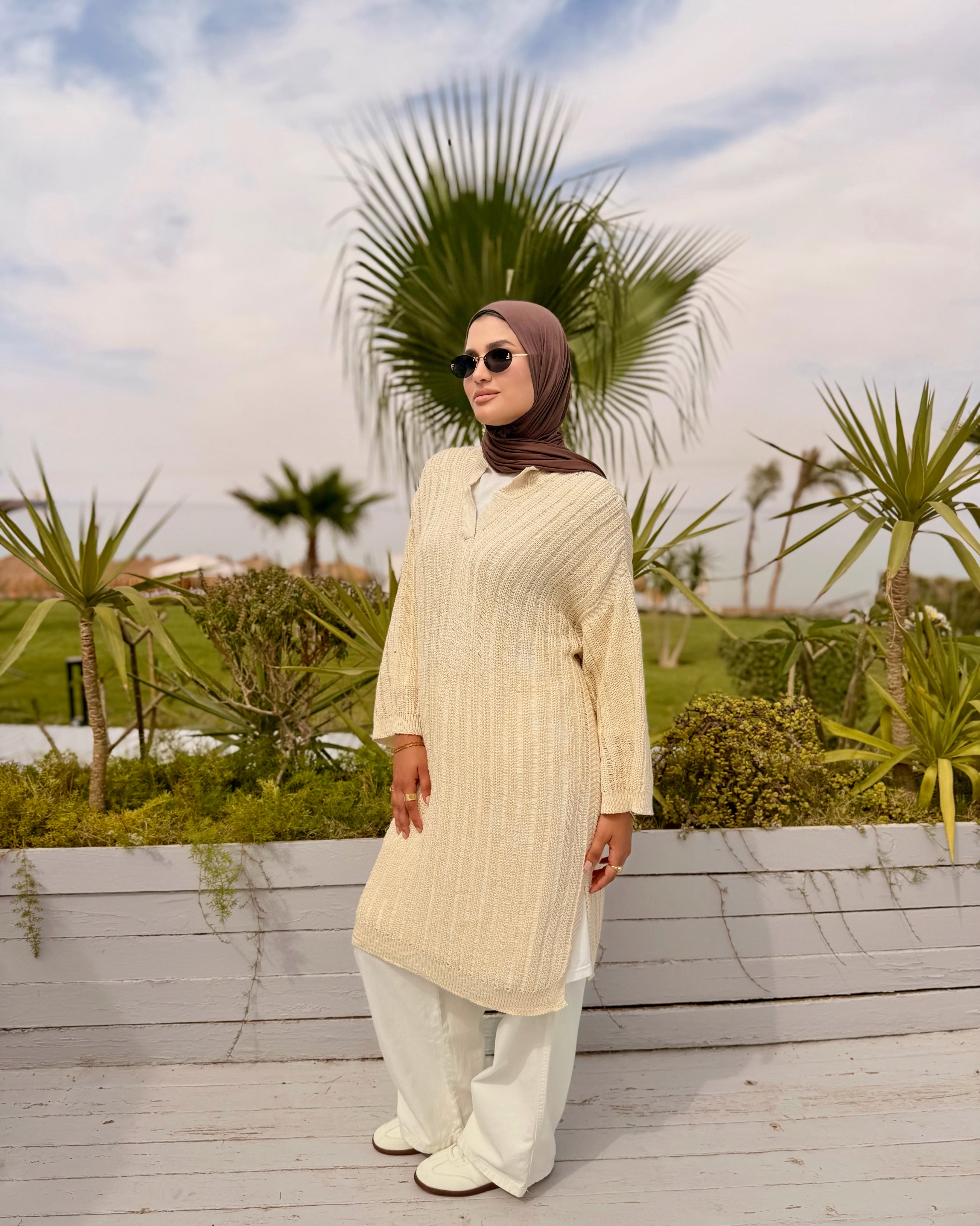 Crochet Blouse -Beige
