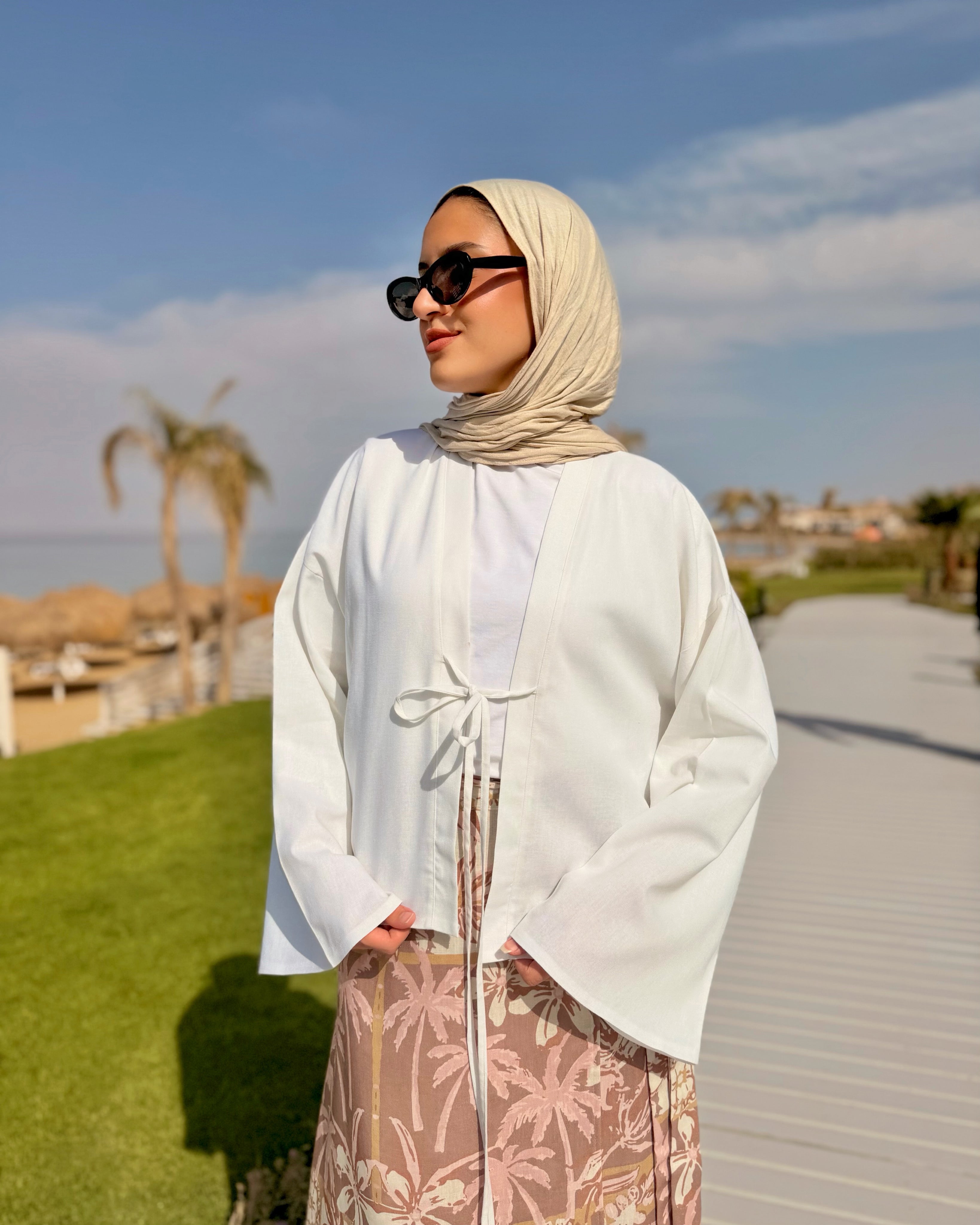 Tie-Front Blouse-White