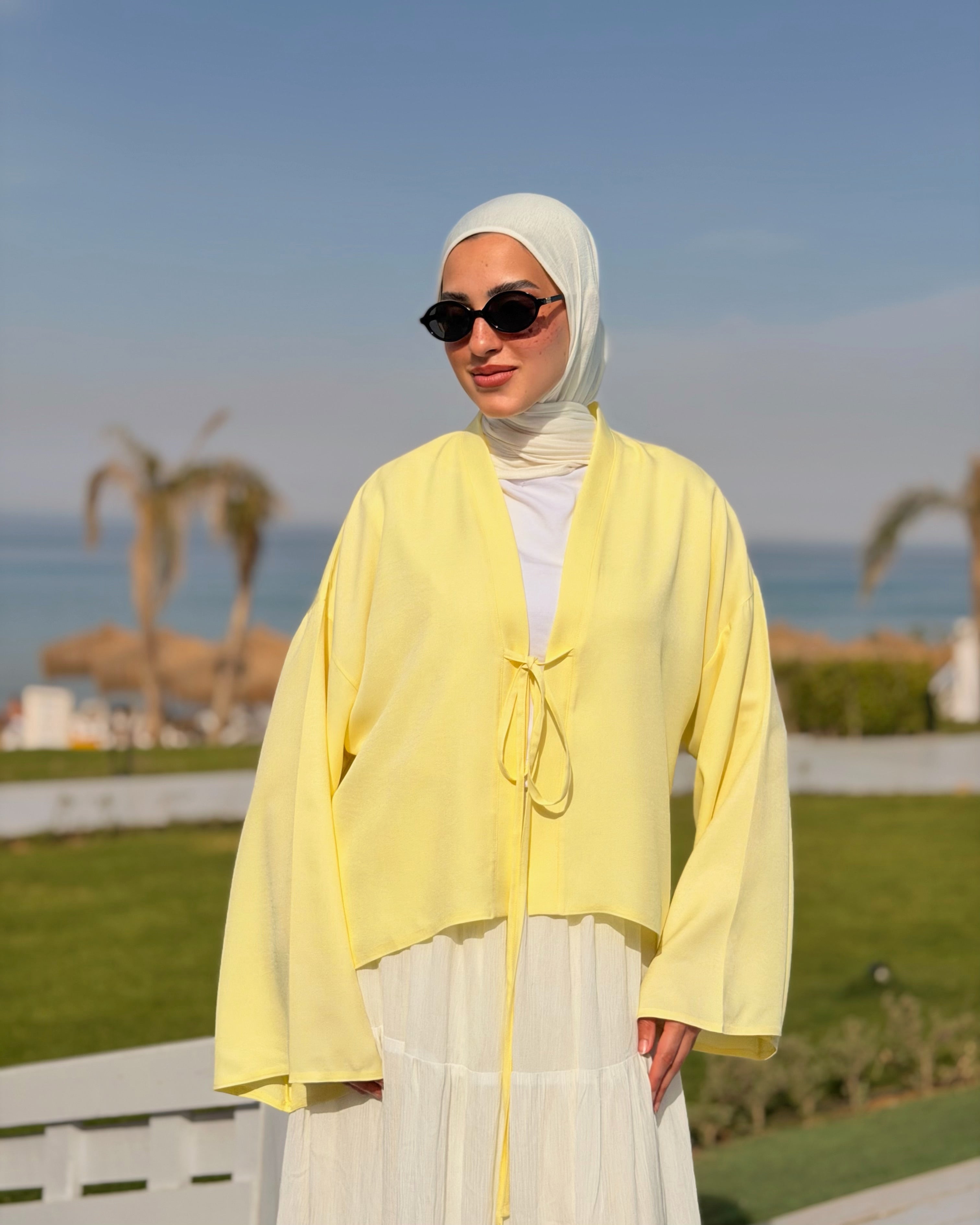 Tie-Front Blouse-Yellow