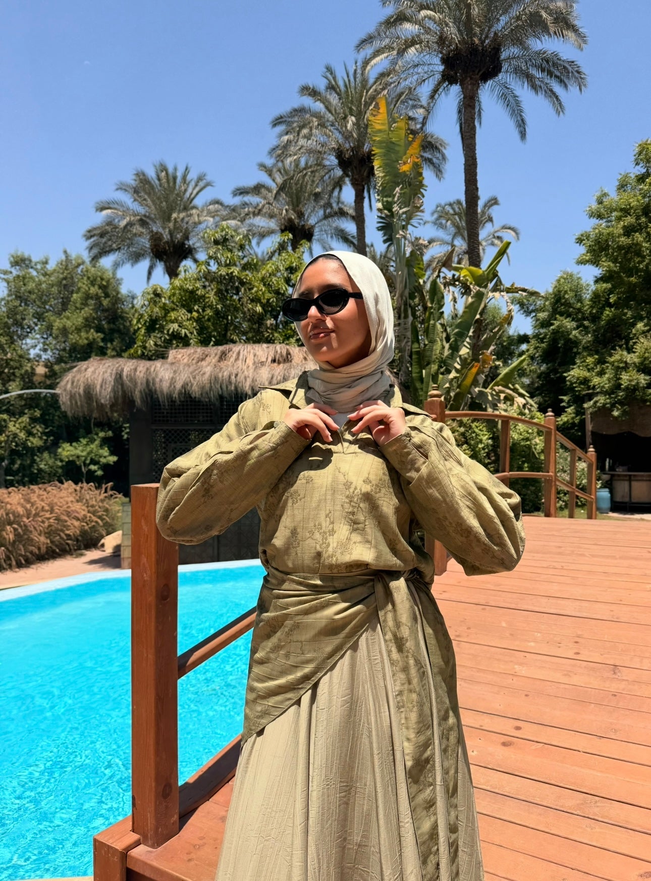 Broderie Lined Blouse -Olive