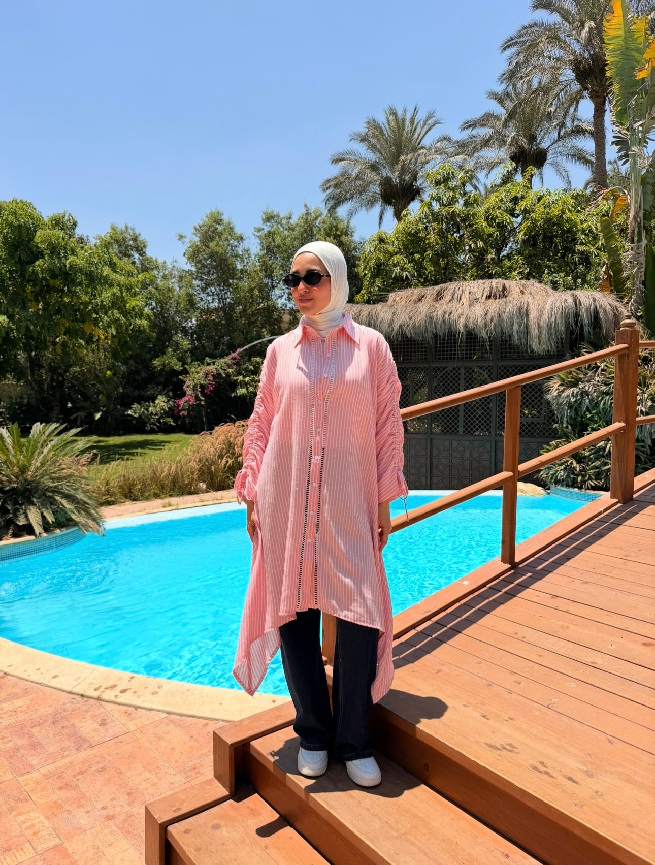 Asymmetrical Strass Linen Shirt-Rose