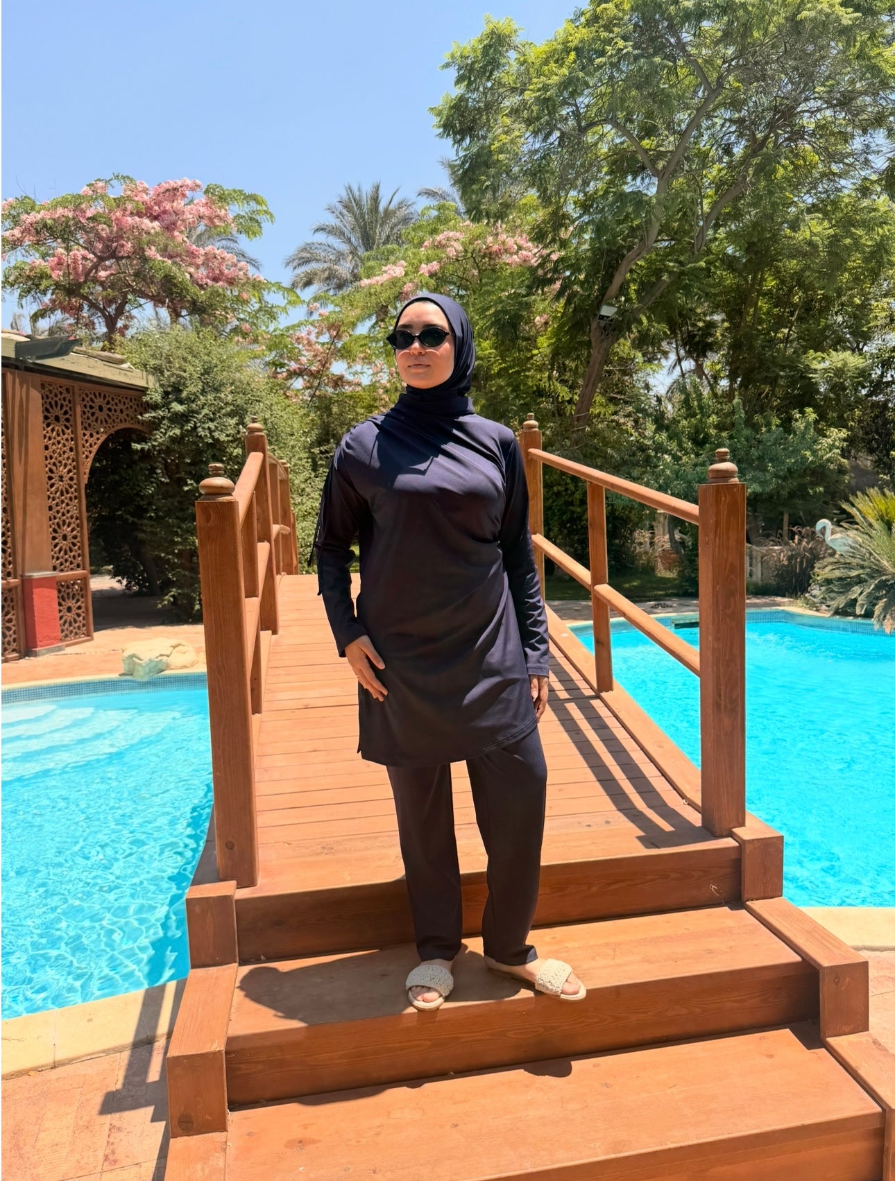 Burkini Draped With Draw strings - Black