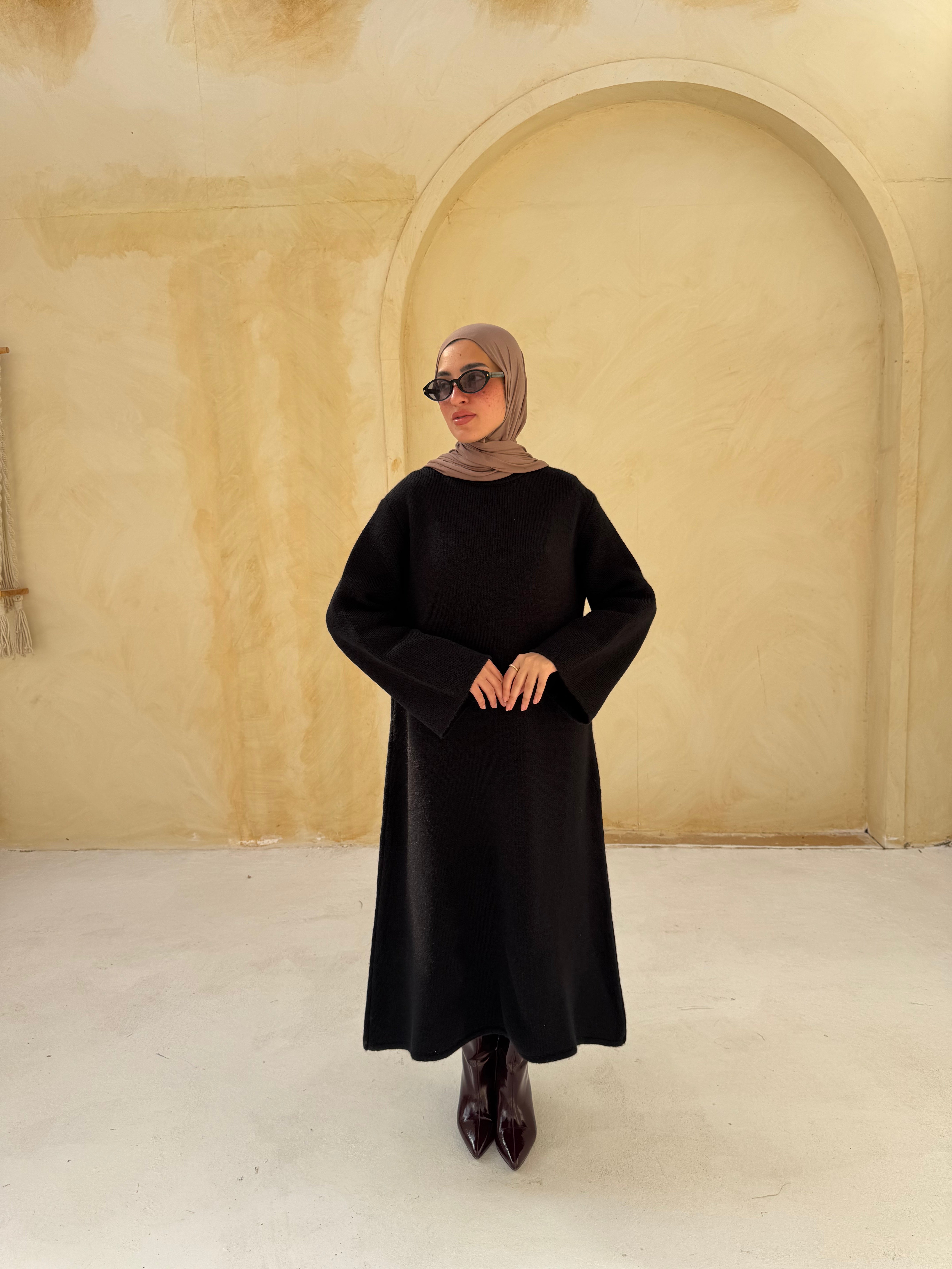 Basic Knit Dress - Black