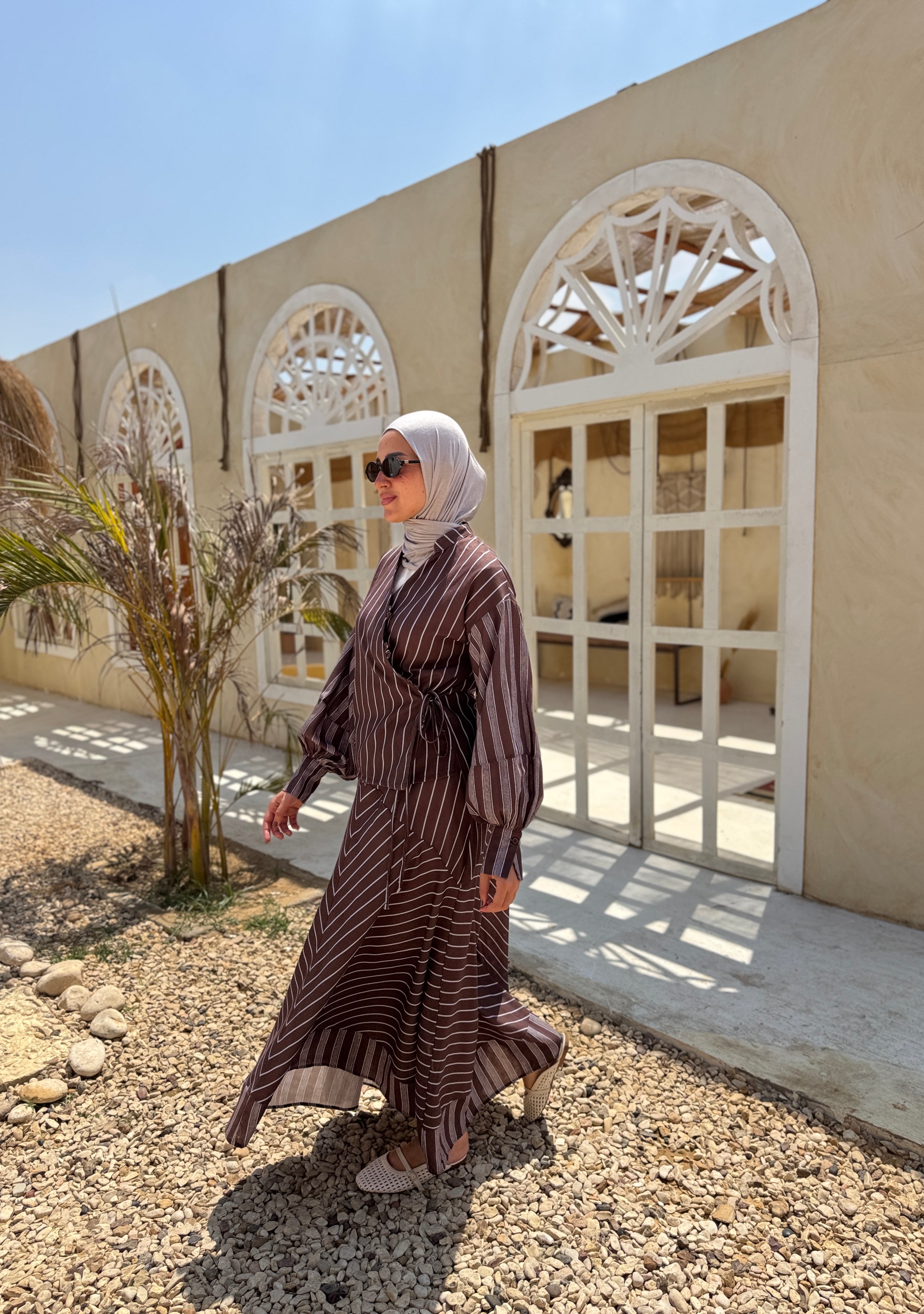 Mixed Stripes Blouse - blue*brown