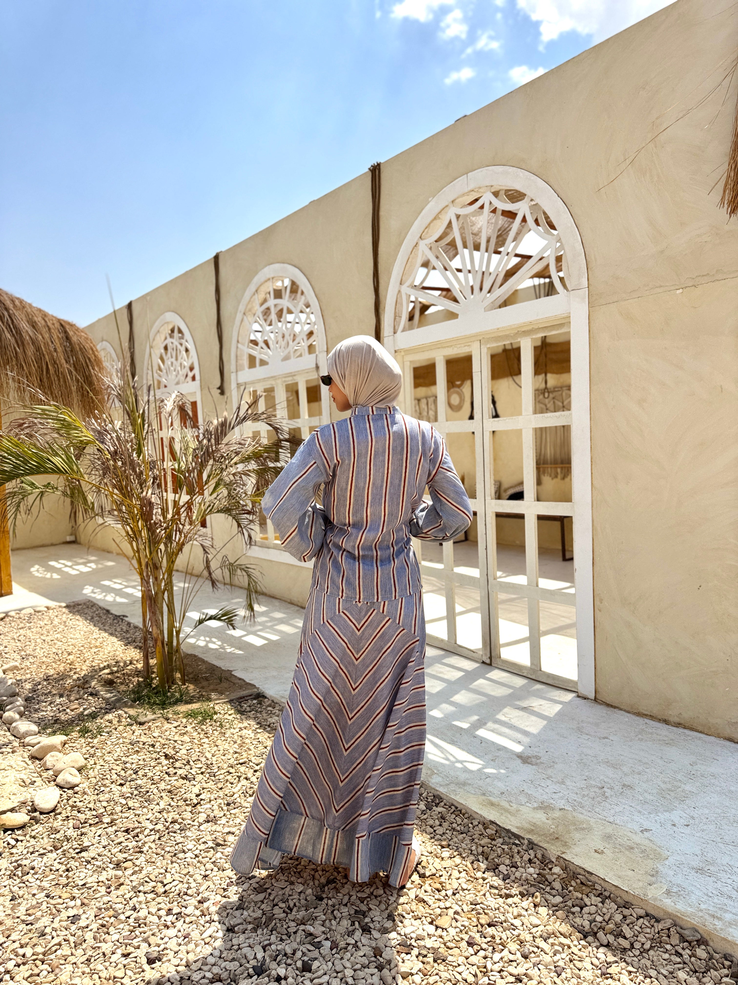 Mixed Stripes Blouse - blue