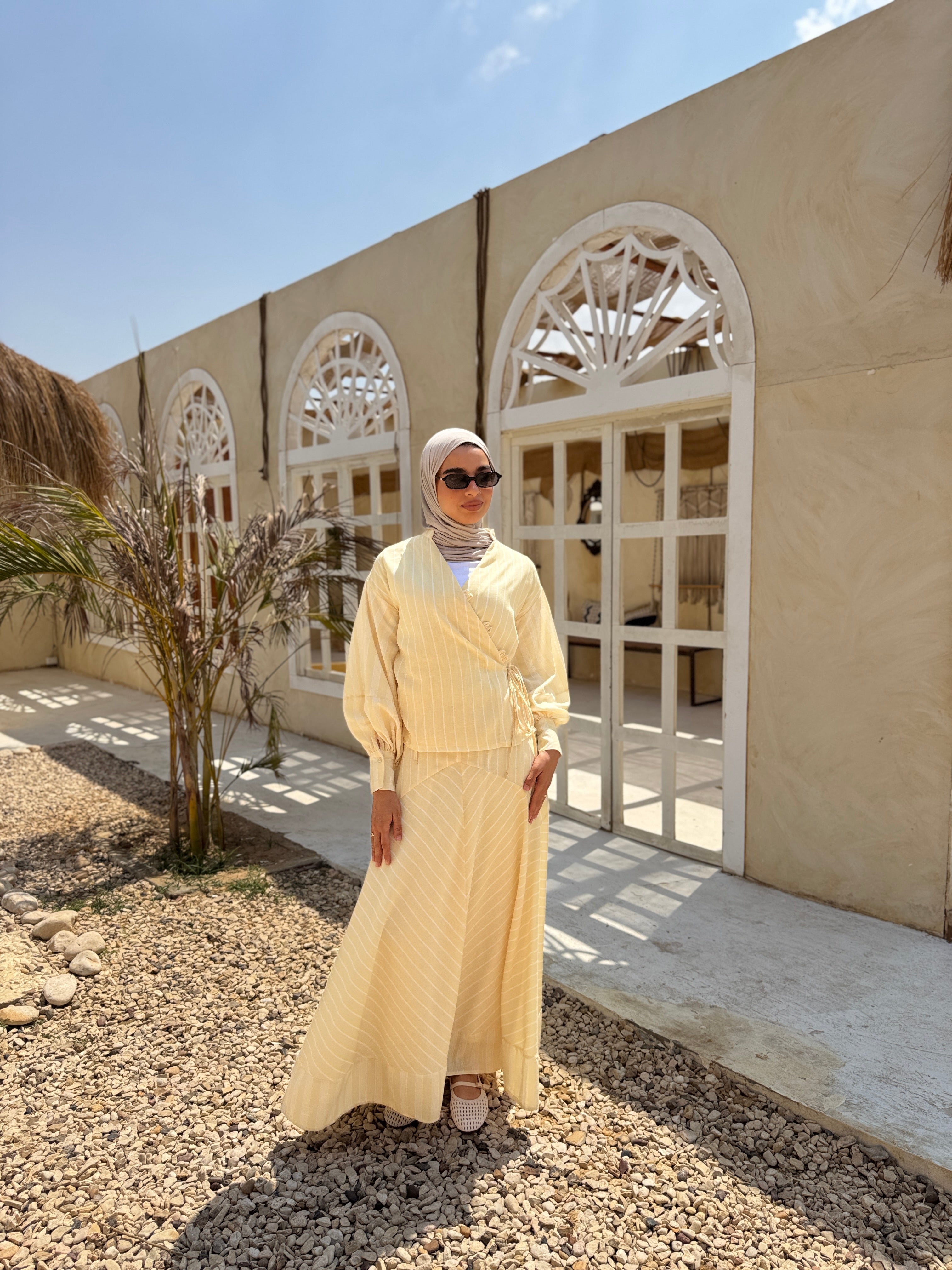 Mixed Stripes Blouse - white*yellow