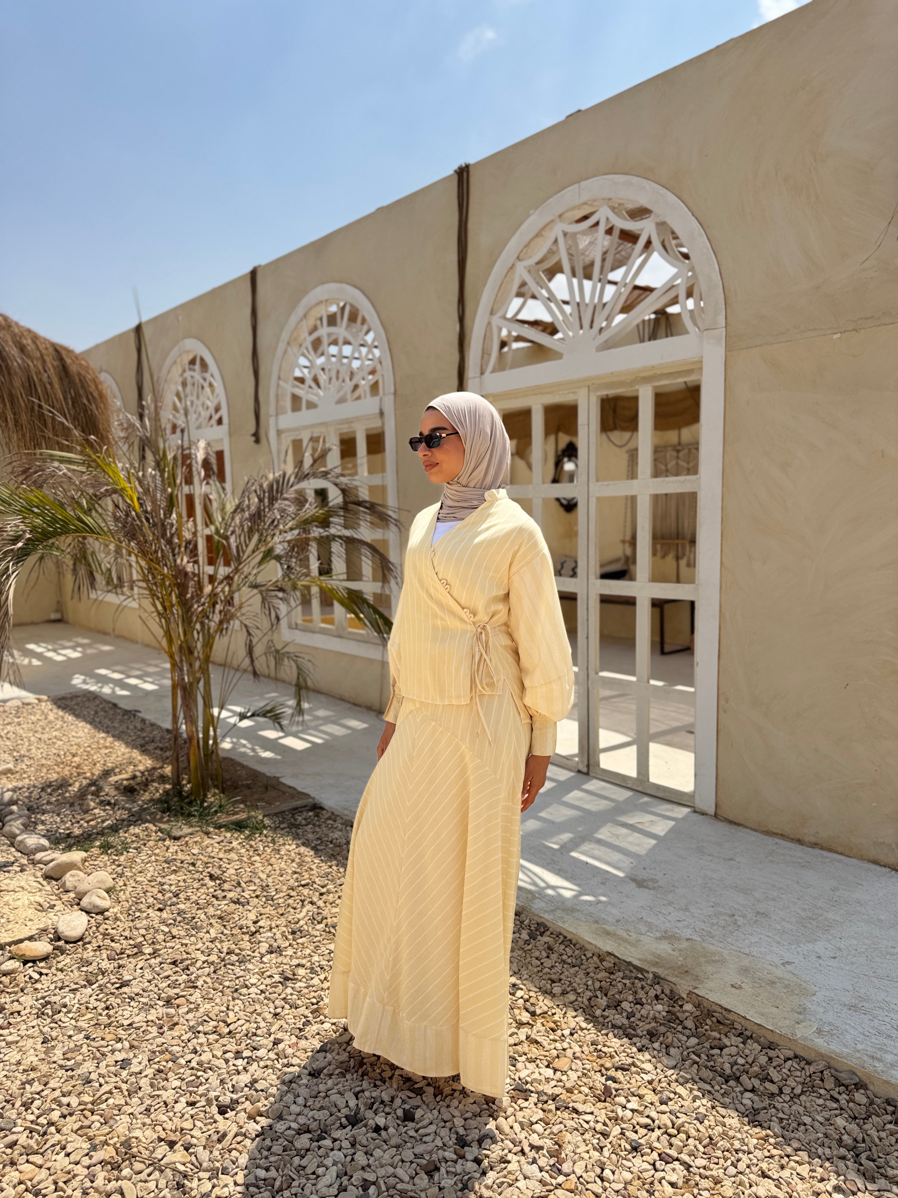 Mixed Stripes Blouse - white*yellow
