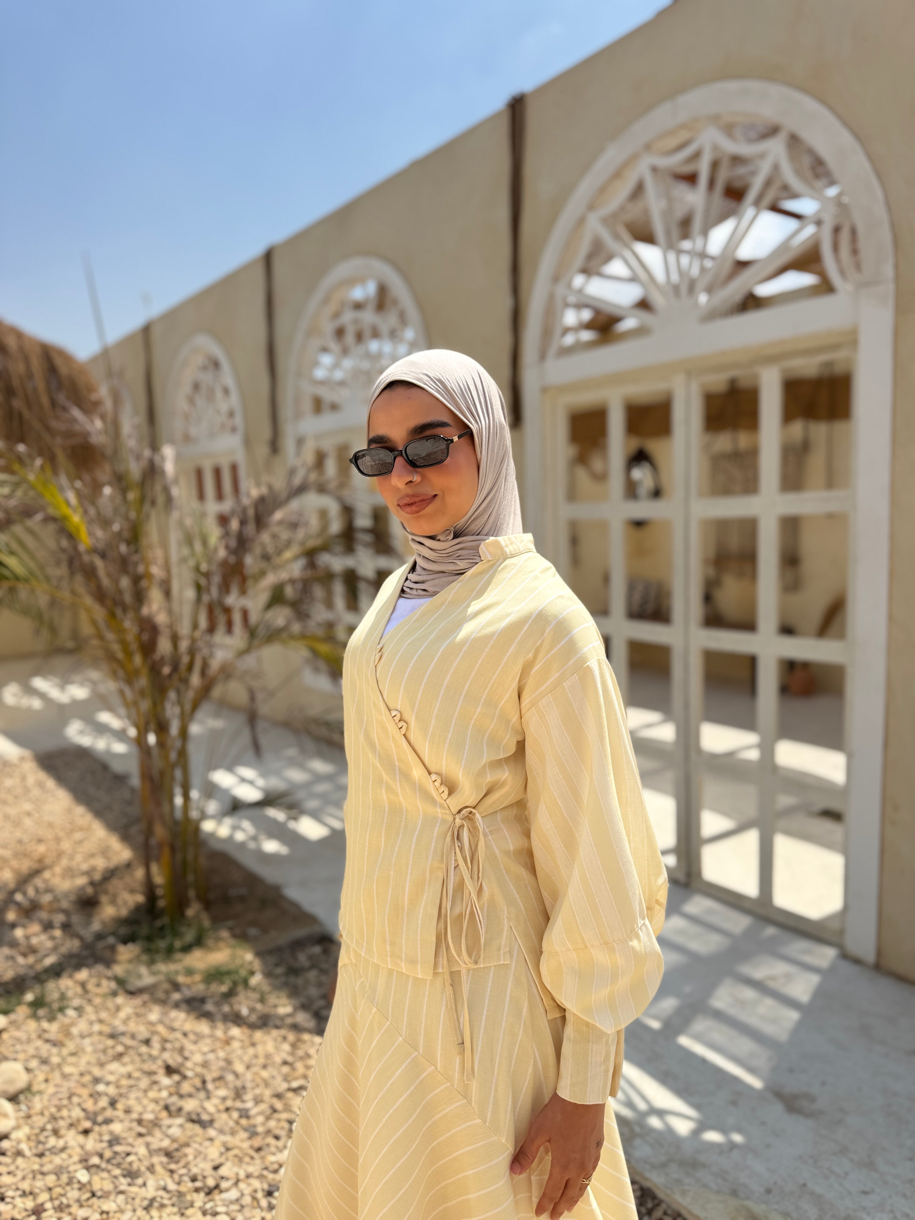 Mixed Stripes Blouse - white*yellow