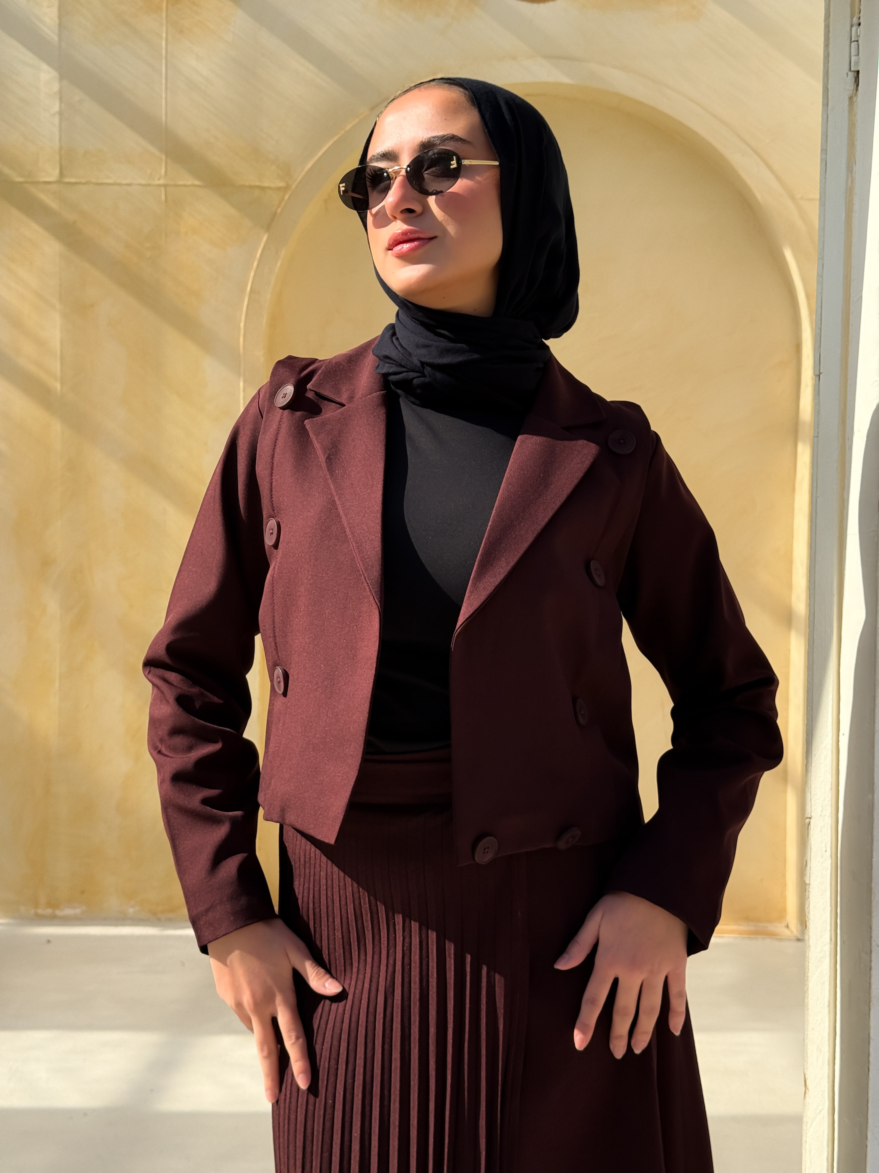 Formal Short Blazer - Blackberry