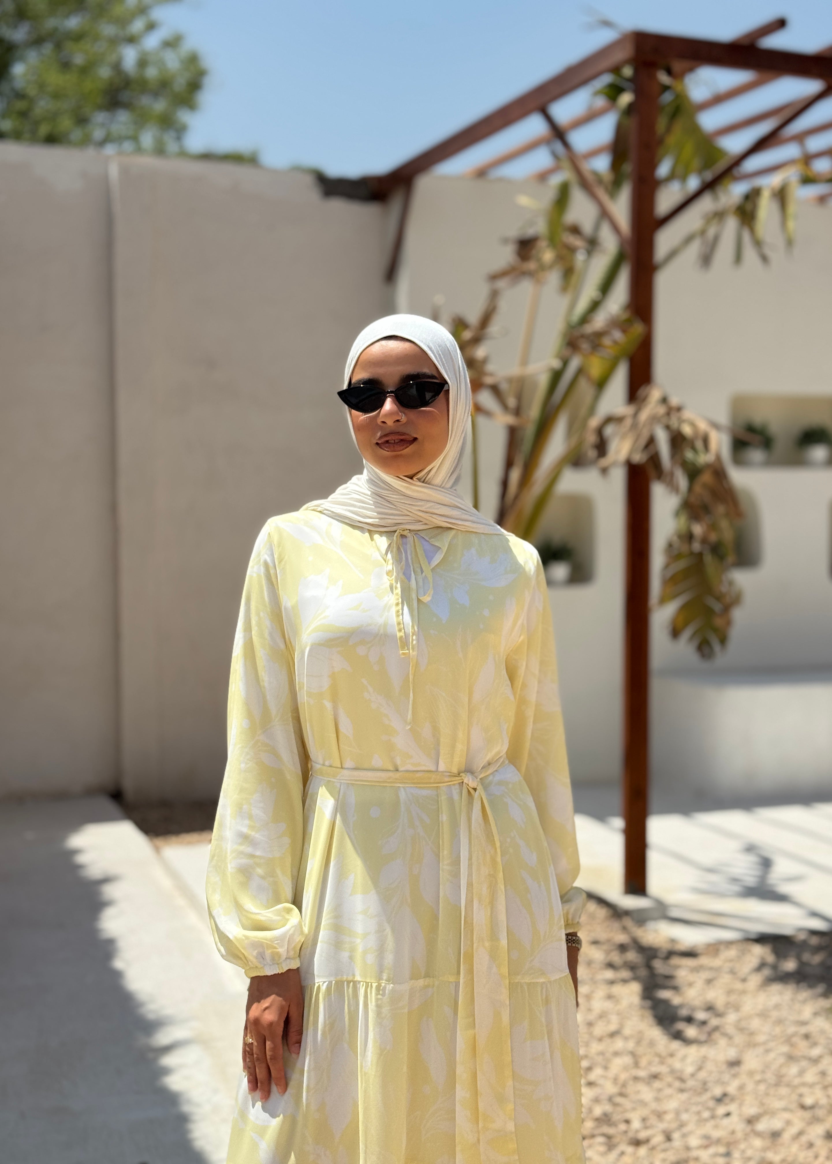 Chiffon Tiered Dress - yellow