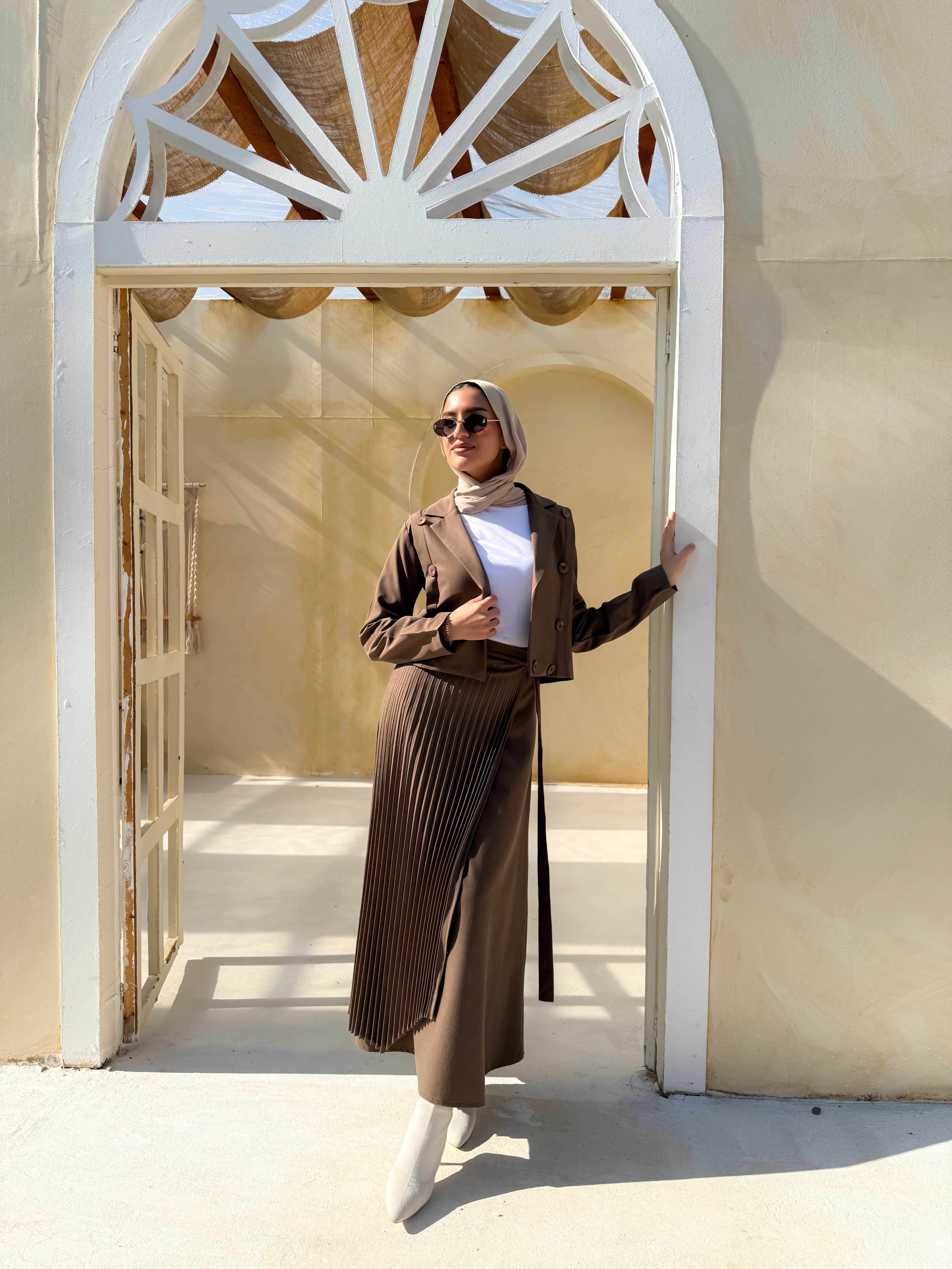 Double Layered Skirt - Cafe