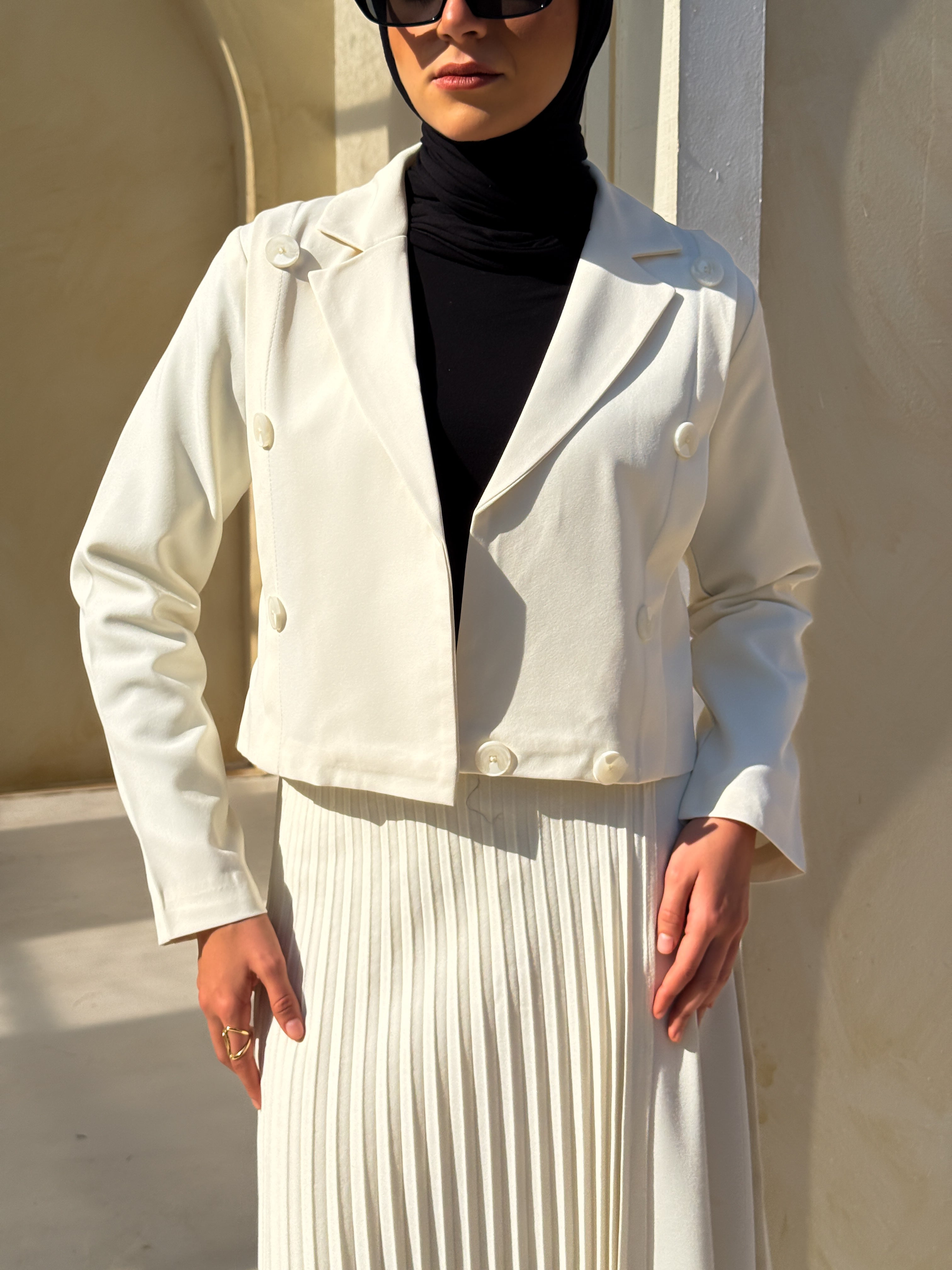 Formal Short Blazer - Offwhite