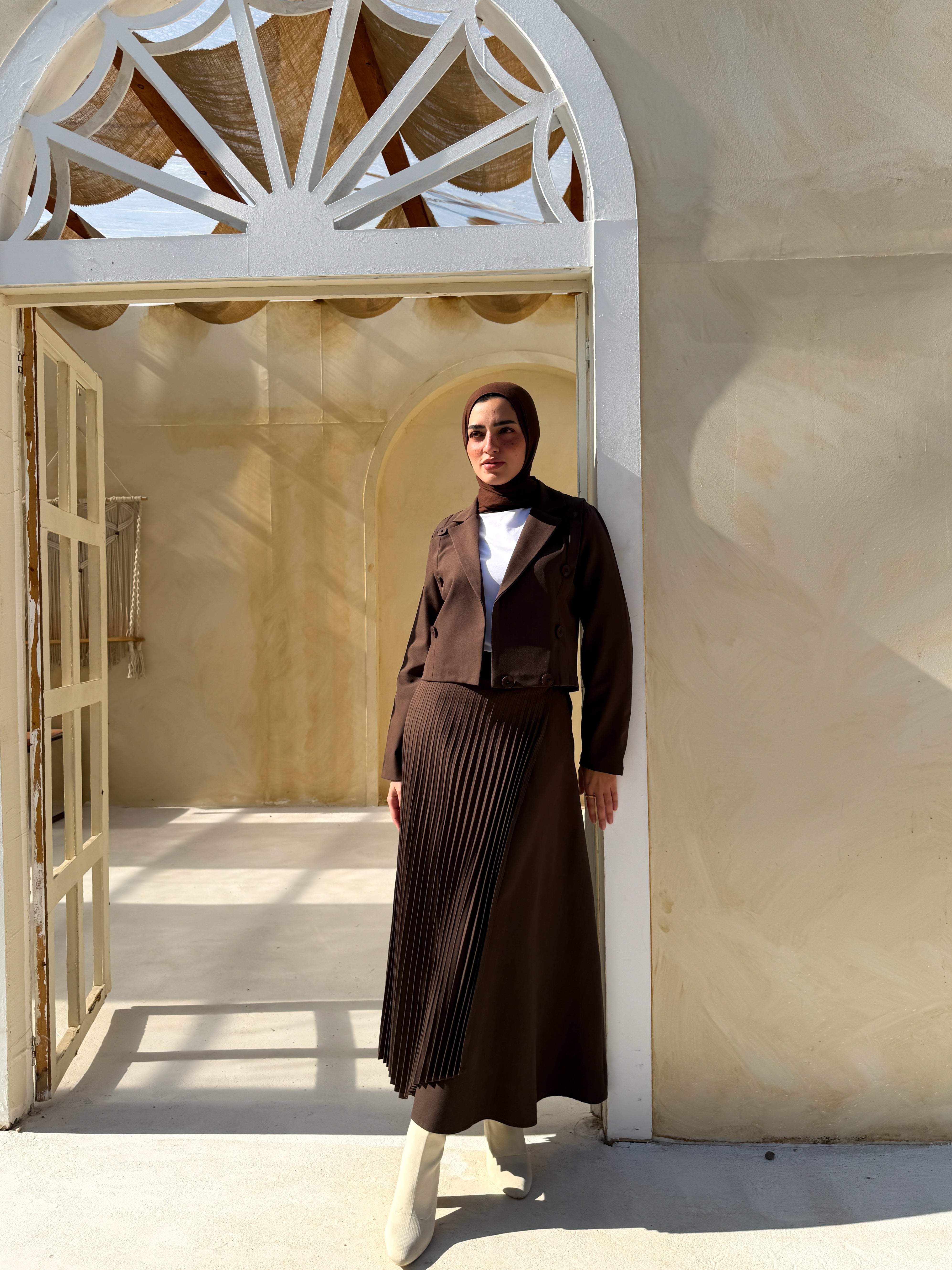 Double Layered Skirt - Brown