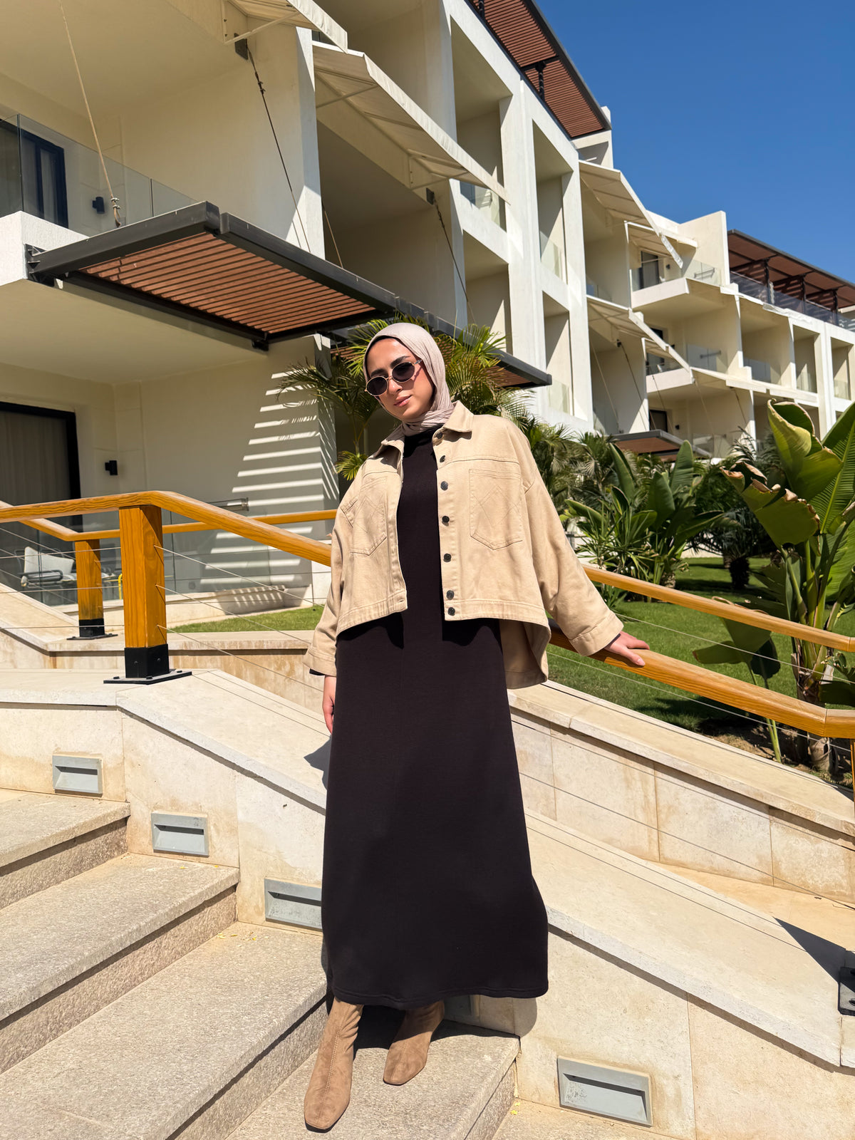 Batwing Gabardine Jacket - Beige