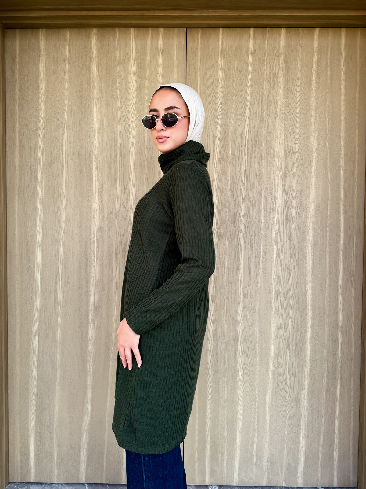 Basic Ribbed Blouse - Olive