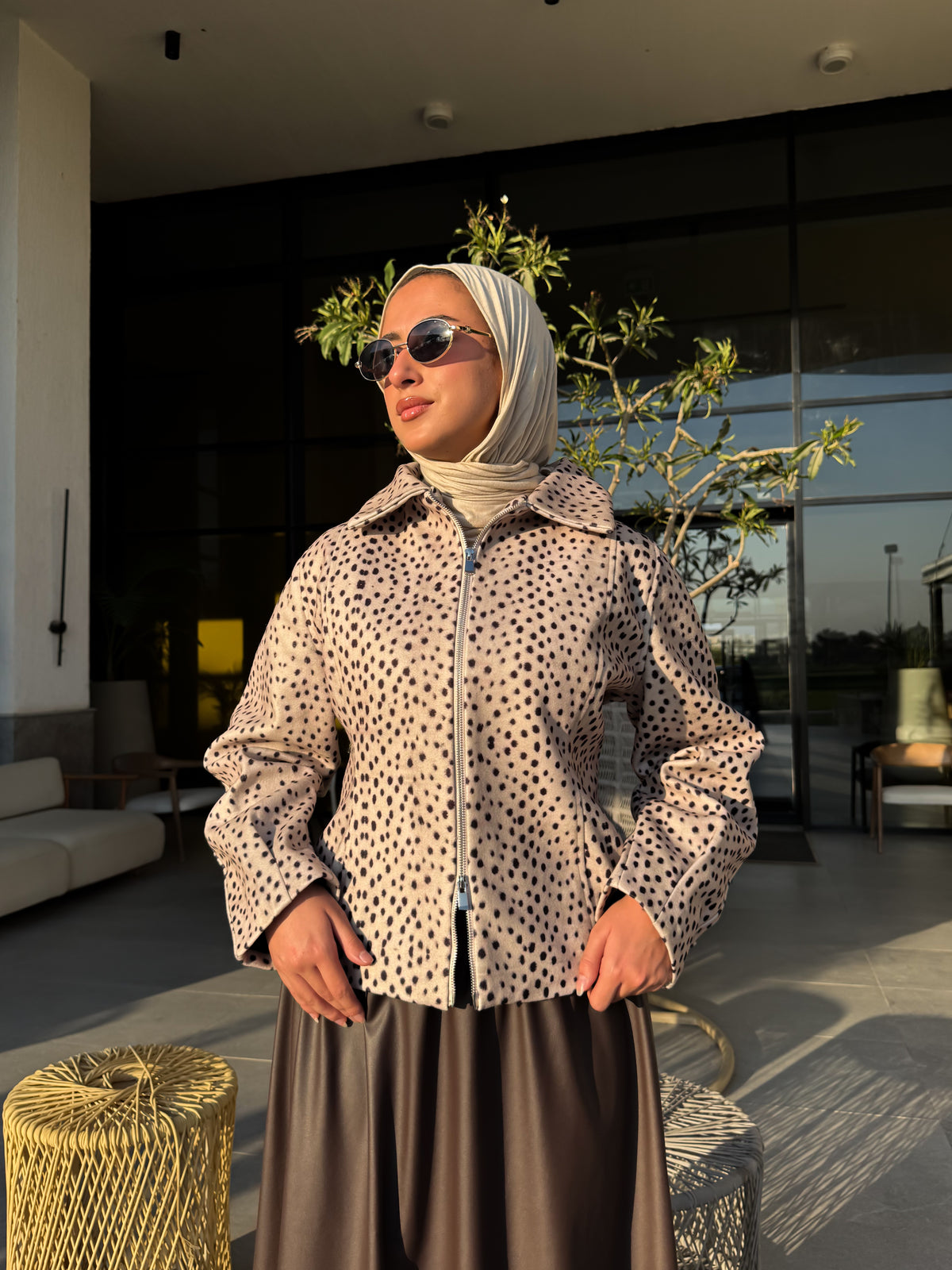 Peplum Printed Jacket - Deer