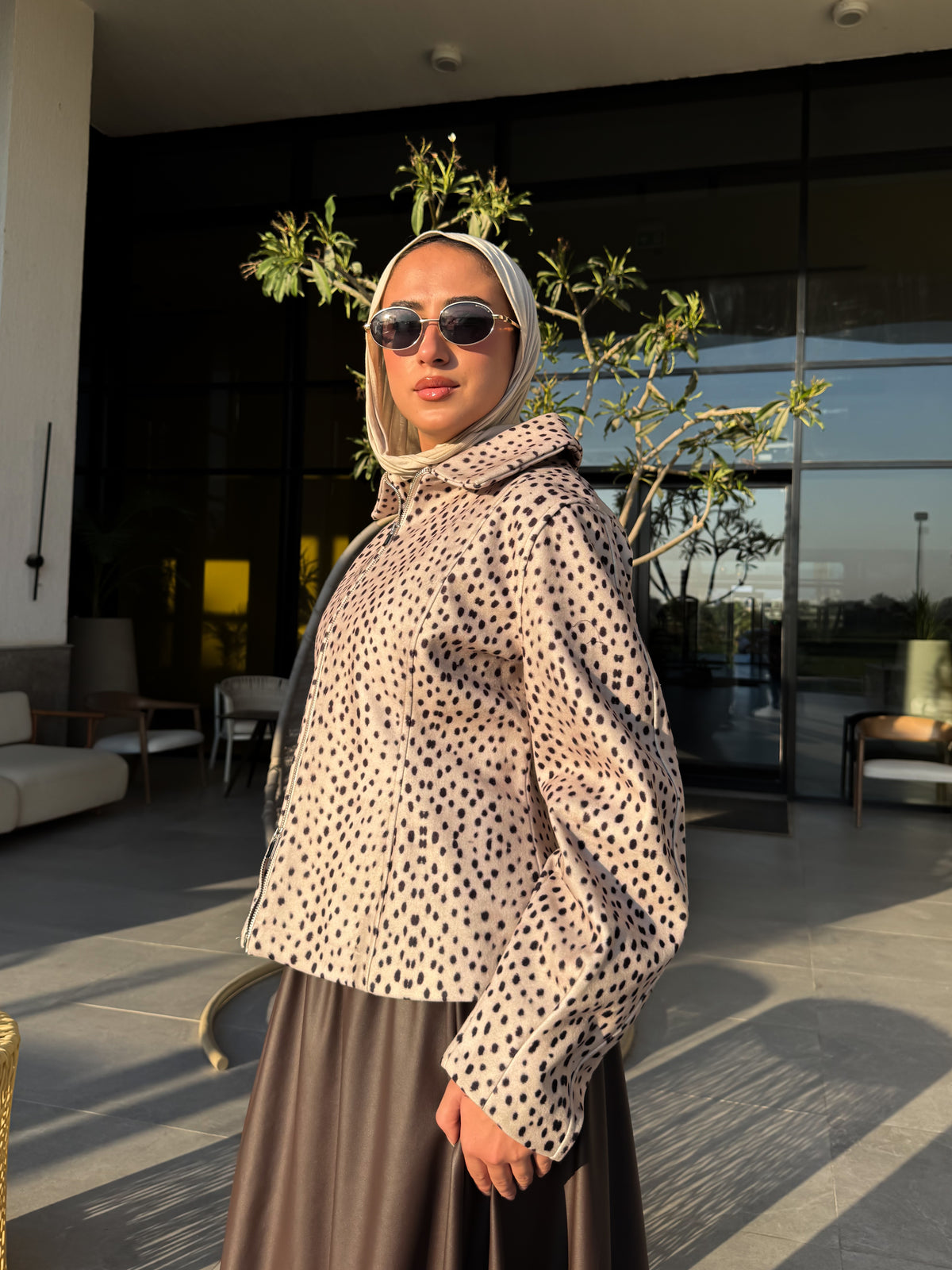 Peplum Printed Jacket - Deer