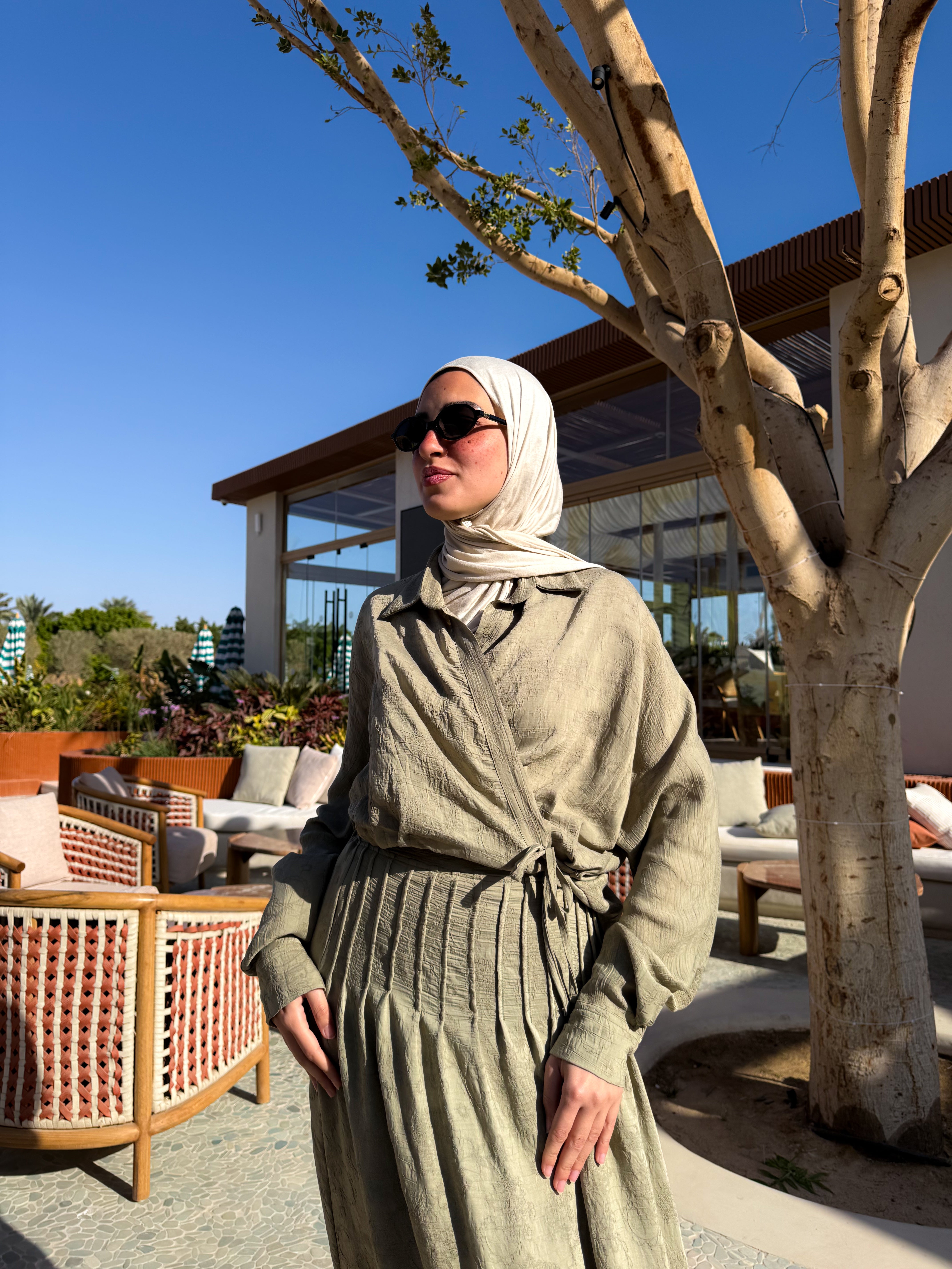 Overlap Blouse-Olive
